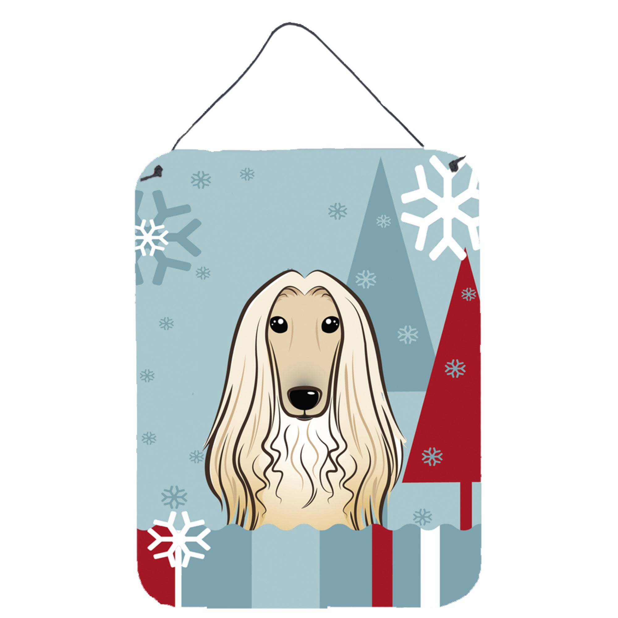 'Caroline'S Treasures Winter Holiday Afghan Hound Wall Or Door Hanging Prints Bb1740Ds1216, 16Hx12W, Multicolor''