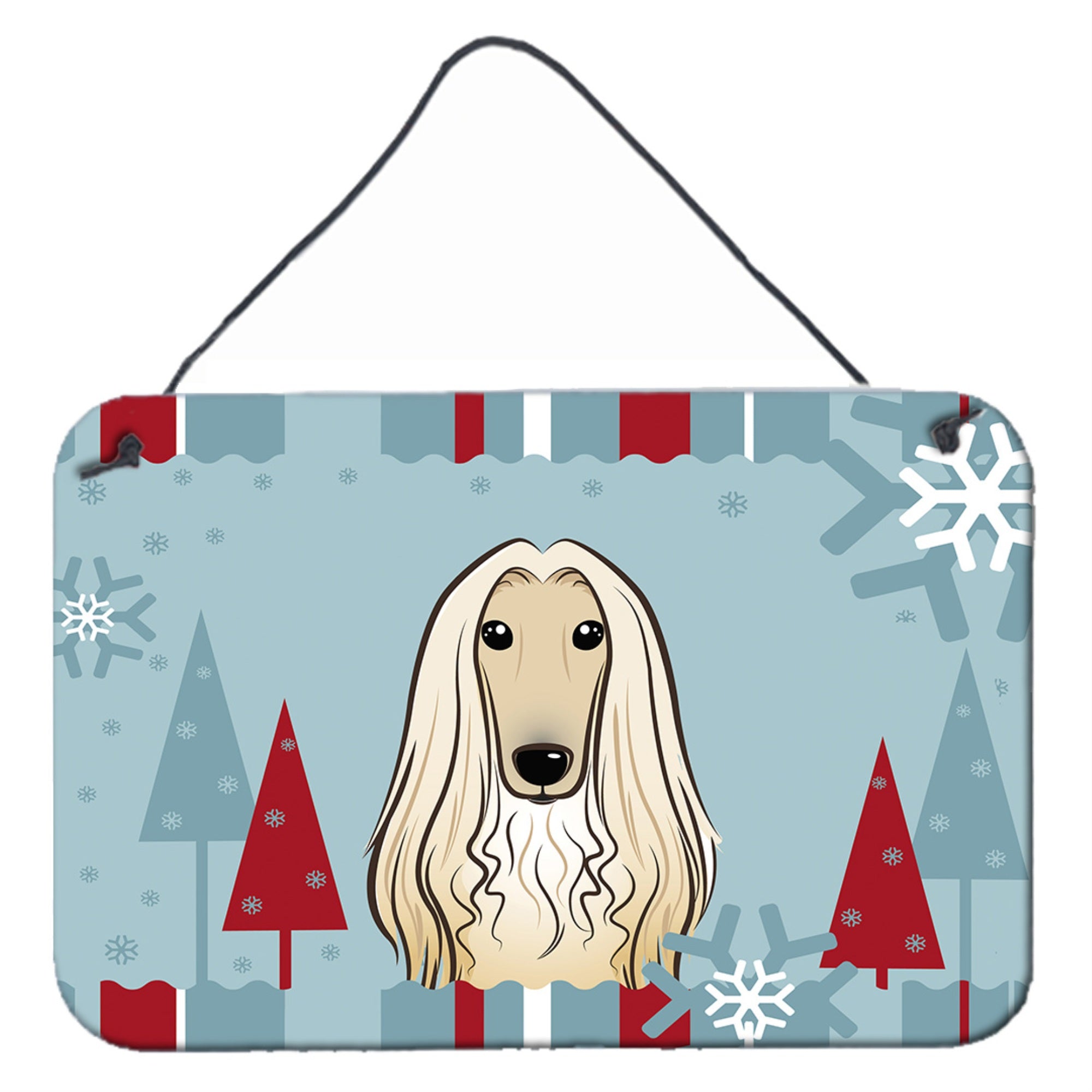 'Caroline'S Treasures Winter Holiday Afghan Hound Wall Or Door Hanging Prints Bb1740Ds812, 8Hx12W, Multicolor''