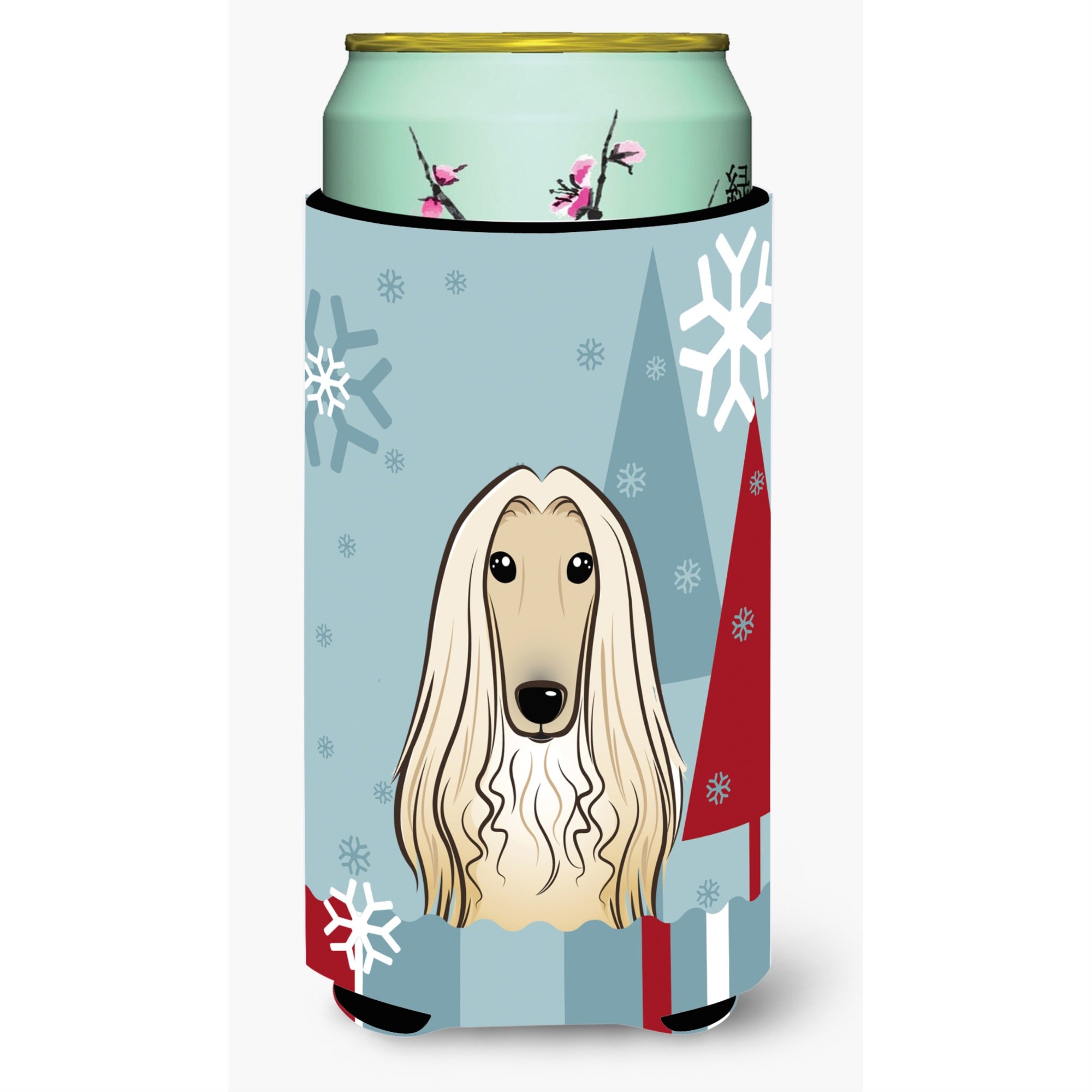'Caroline'S Treasures Winter Holiday Afghan Hound Tall Boy Koozie Hugger, Multicolor''