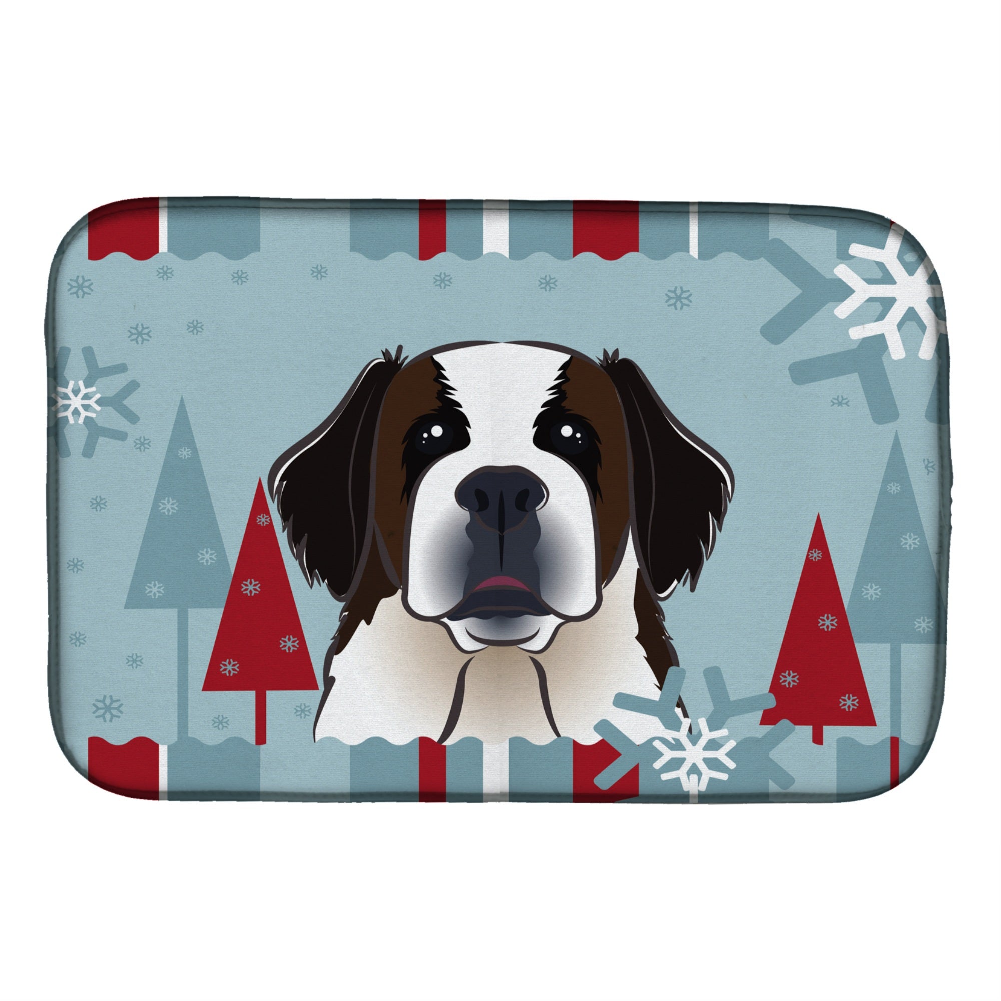 'Caroline'S Treasures Winter Holiday Saint Bernard Dish Drying Mat, 14'''' X 21''''''