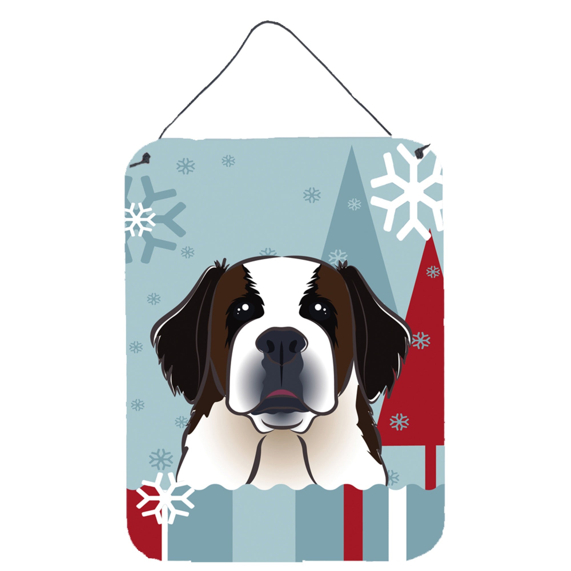 'Caroline'S Treasures Winter Holiday Saint Bernard Wall Or Door Hanging Prints Bb1742Ds1216, 16Hx12W, Multicolor''