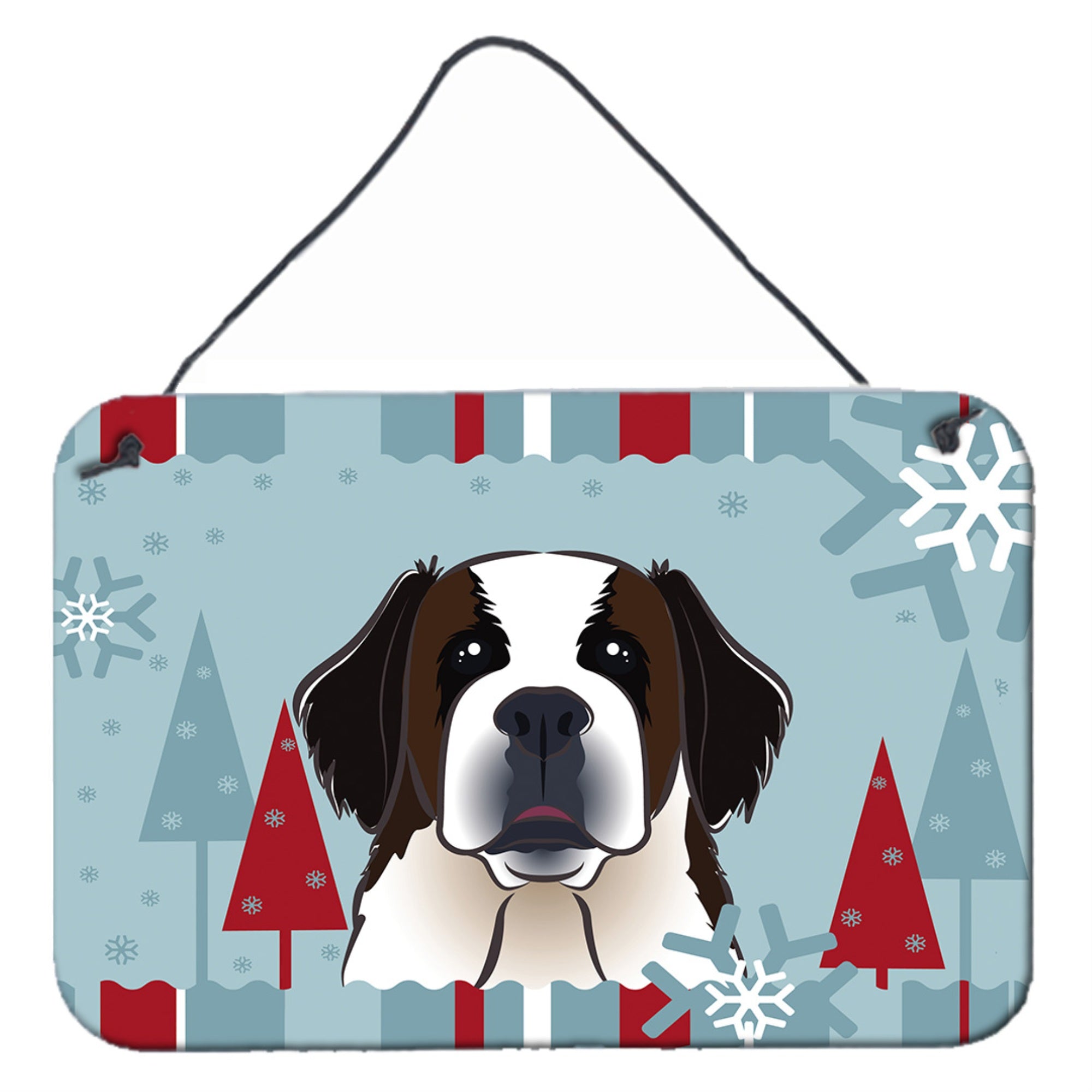 'Caroline'S Treasures Winter Holiday Saint Bernard Wall Or Door Hanging Prints Bb1742Ds812, 8Hx12W''
