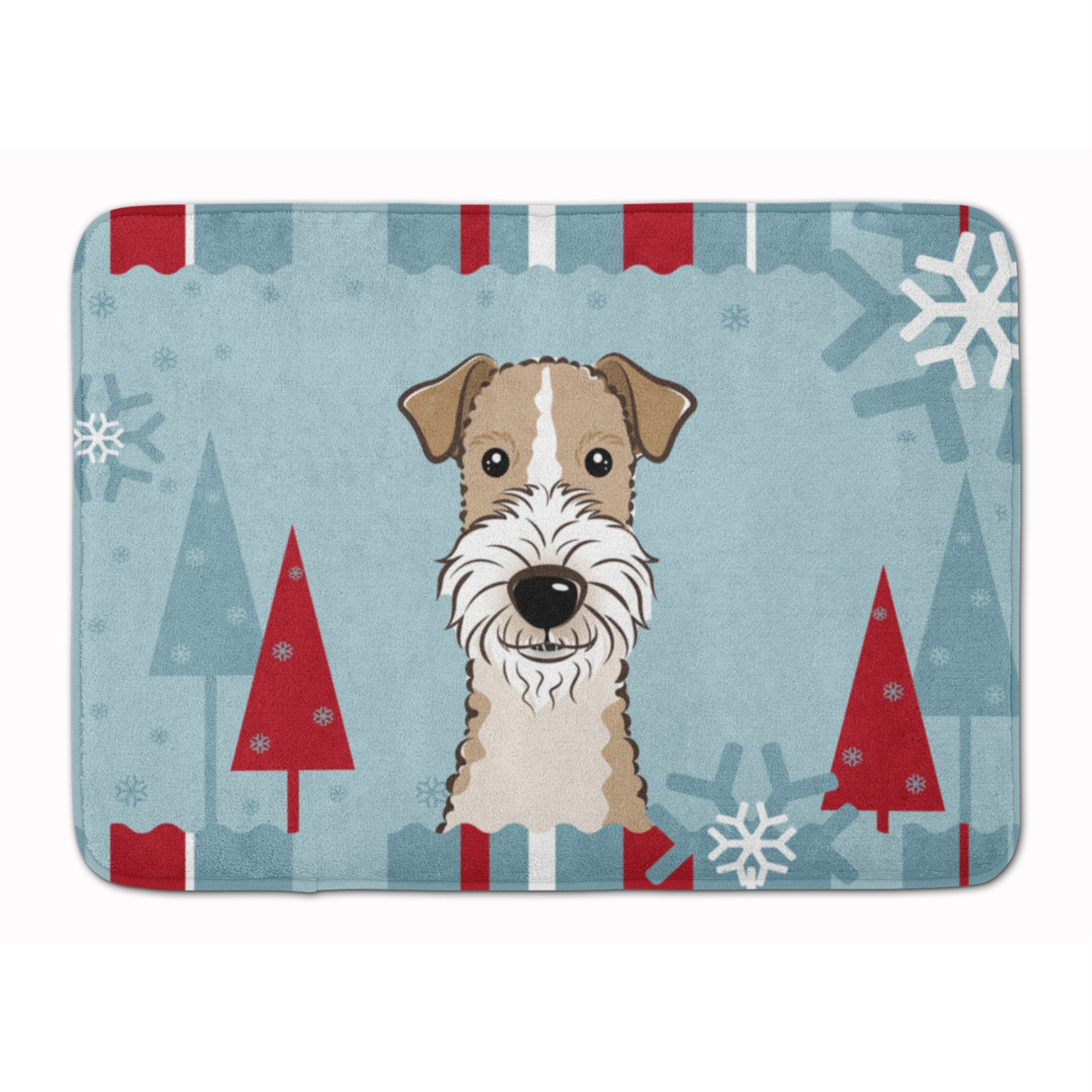 'Caroline'S Treasures Winter Holiday Wire Haired Fox Terrier Floor Mat, 19'''' X 27'''', Multicolor''