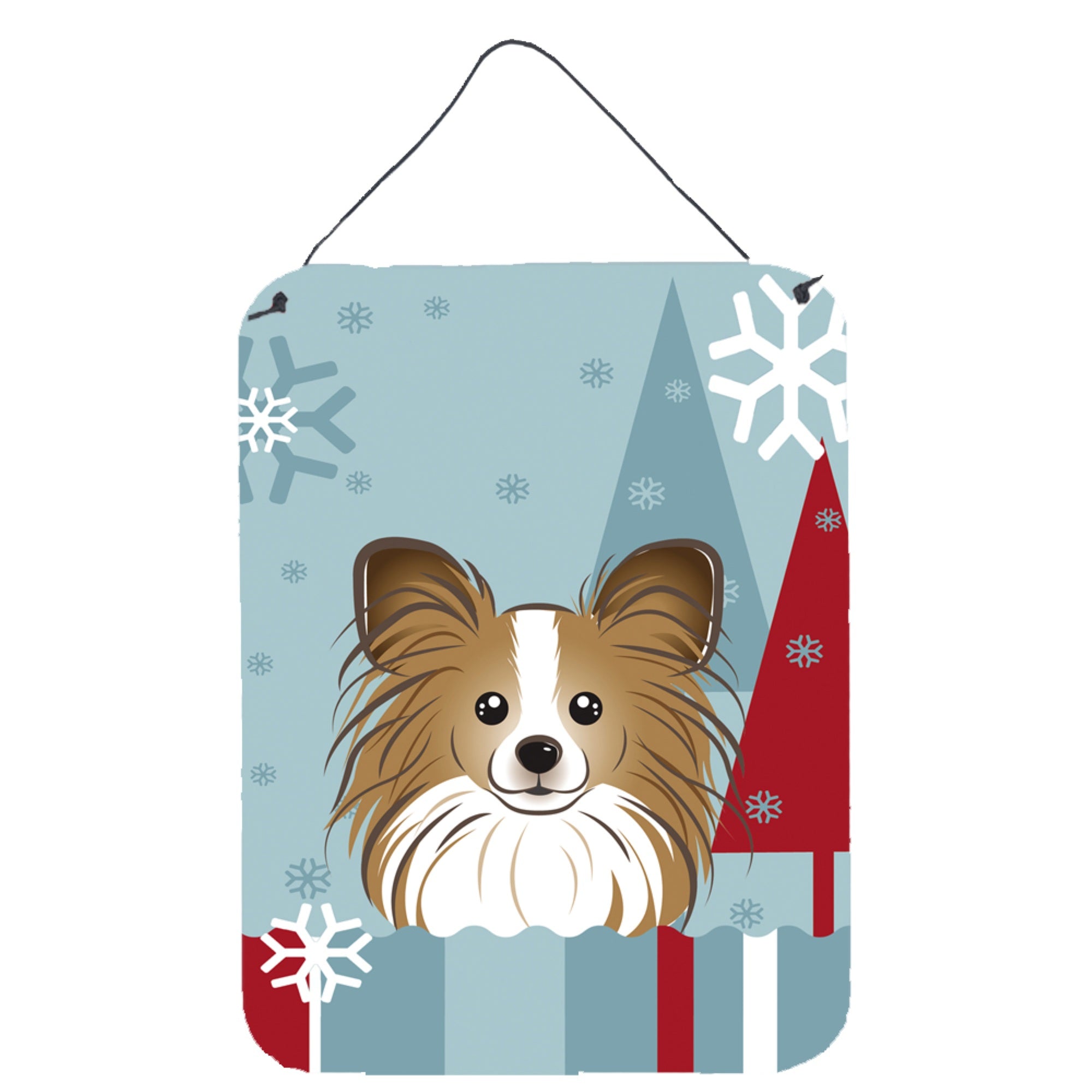 'Caroline'S Treasures Winter Holiday Papillon Wall Or Door Hanging Prints Bb1744Ds1216, 16Hx12W, Multicolor''