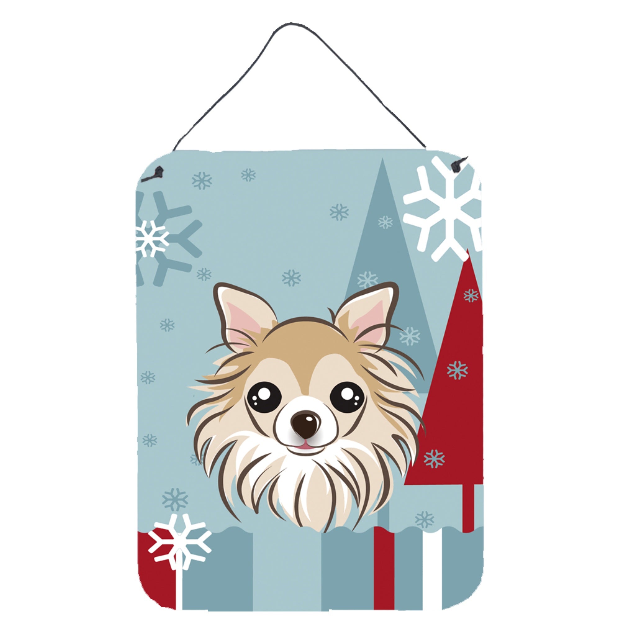 'Caroline'S Treasures Winter Holiday Chihuahua Wall Or Door Hanging Prints Bb1747Ds1216, 16Hx12W, Multicolor''