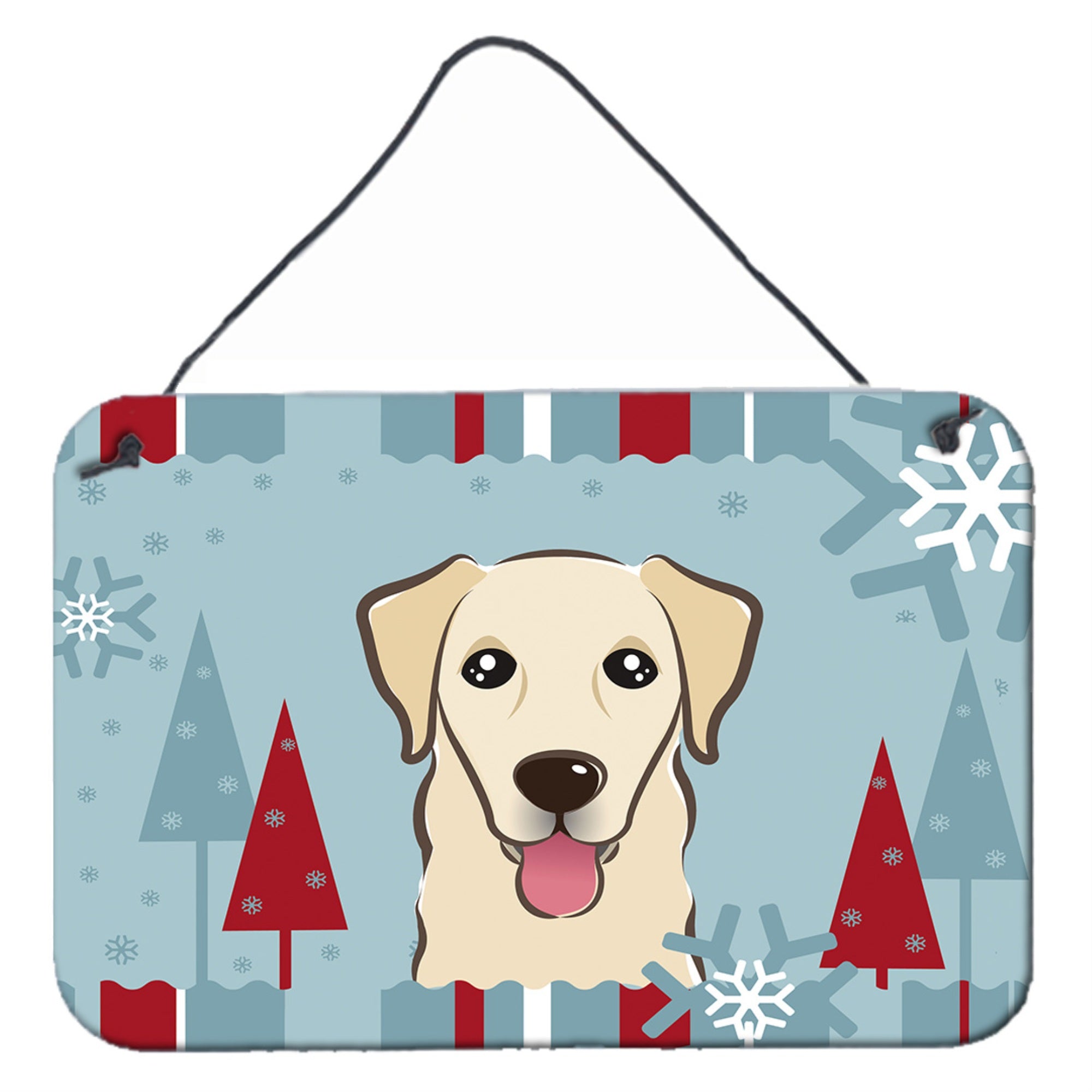 'Caroline'S Treasures Winter Holiday Golden Retriever Wall Or Door Hanging Prints Bb1748Ds812, 8Hx12W, Multicolor''
