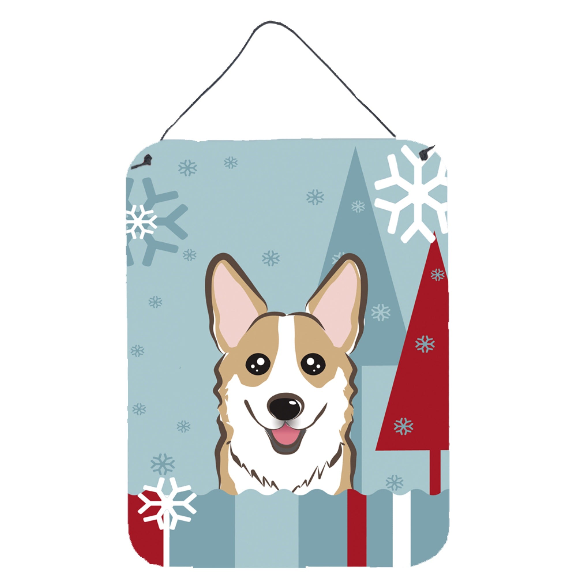 'Caroline'S Treasures Winter Holiday Sable Corgi Wall Or Door Hanging Prints Bb1749Ds1216, 16Hx12W, Multicolor''