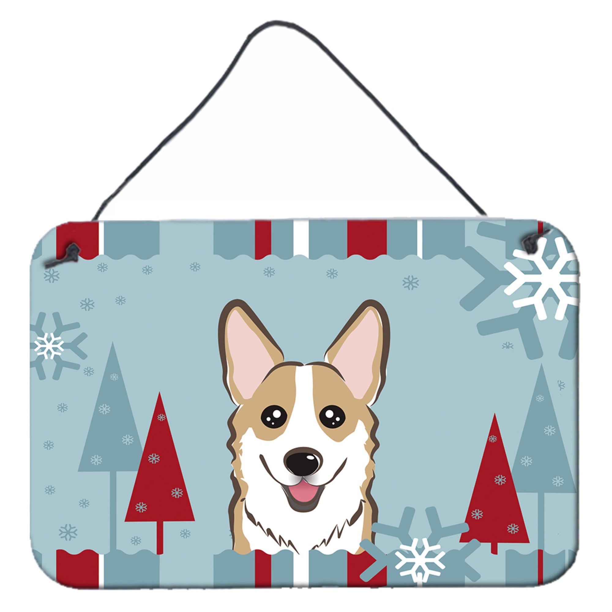 'Caroline'S Treasures Winter Holiday Sable Corgi Wall Or Door Hanging Prints Bb1749Ds812, 8Hx12W''