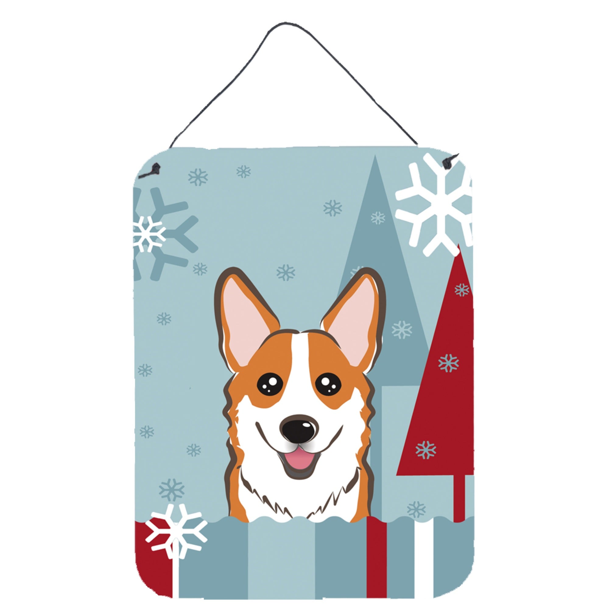 'Caroline'S Treasures Winter Holiday Red Corgi Wall Or Door Hanging Prints Bb1750Ds1216, 16Hx12W, Multicolor''