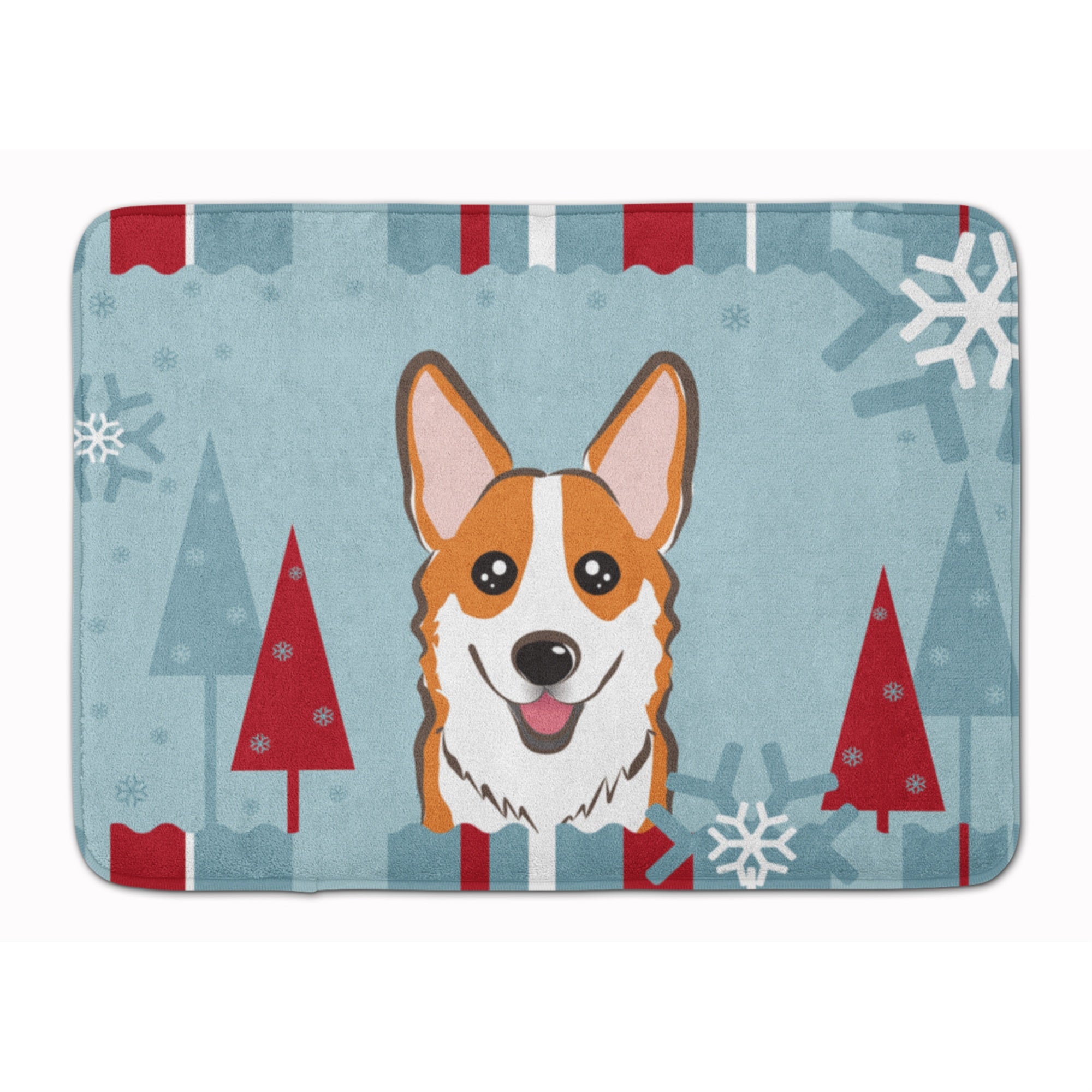 'Caroline'S Treasures Winter Holiday Red Corgi Floor Mat, 19'''' X 27'''', Multicolor''
