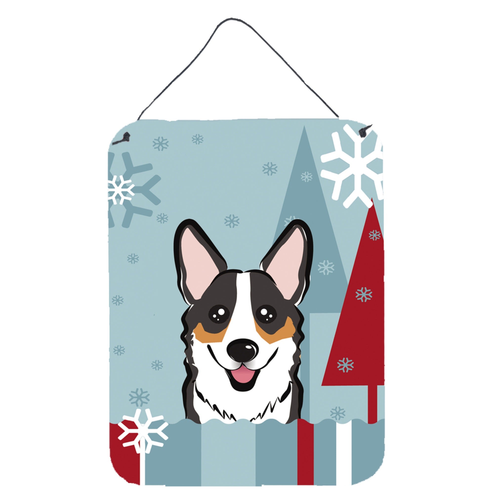 'Caroline'S Treasures Winter Holiday Tricolor Corgi Wall Or Door Hanging Prints Bb1751Ds1216, 16Hx12W, Multicolor''