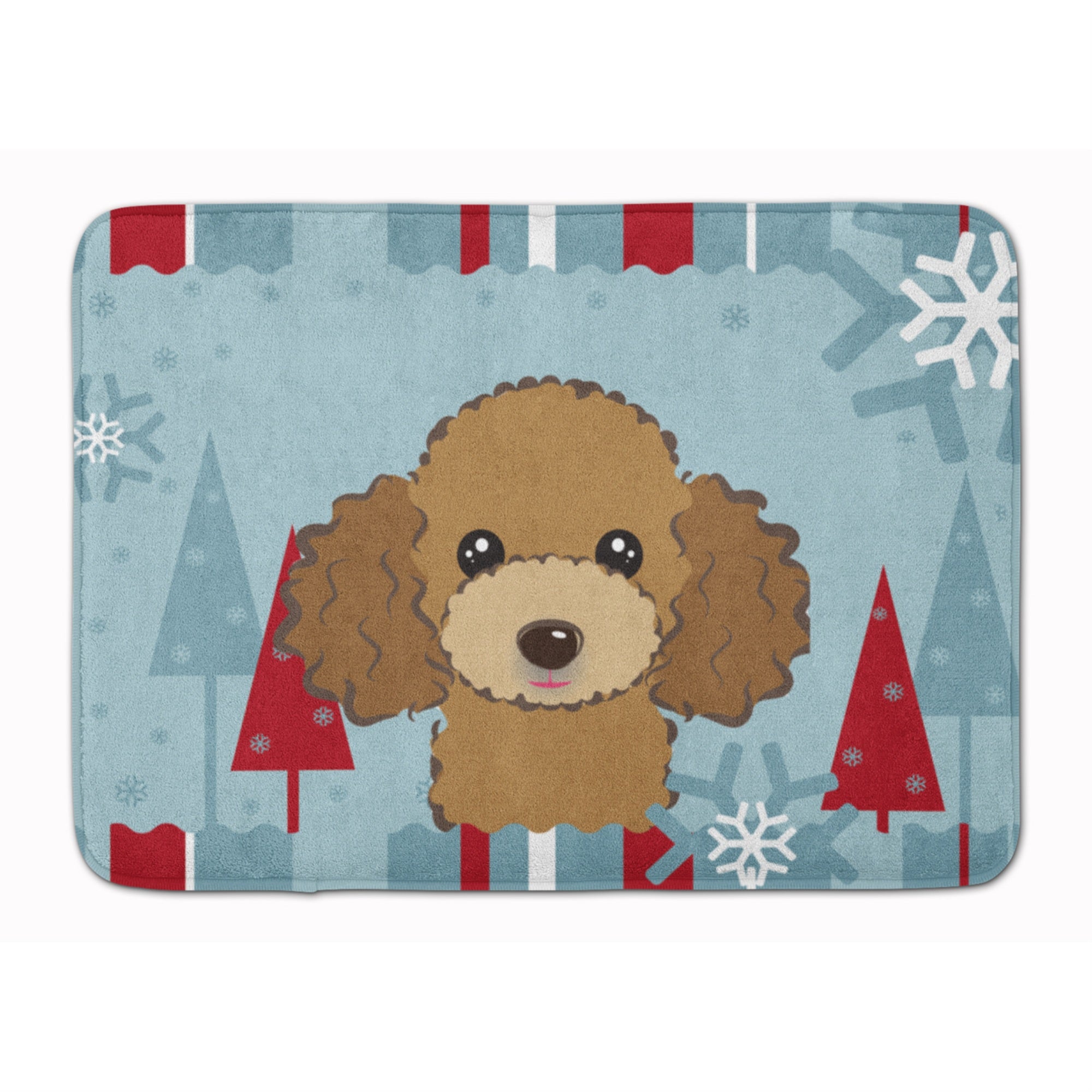 'Caroline'S Treasures Winter Holiday Chocolate Brown Poodle Floor Mat, 19'''' X 27'''', Multicolor''