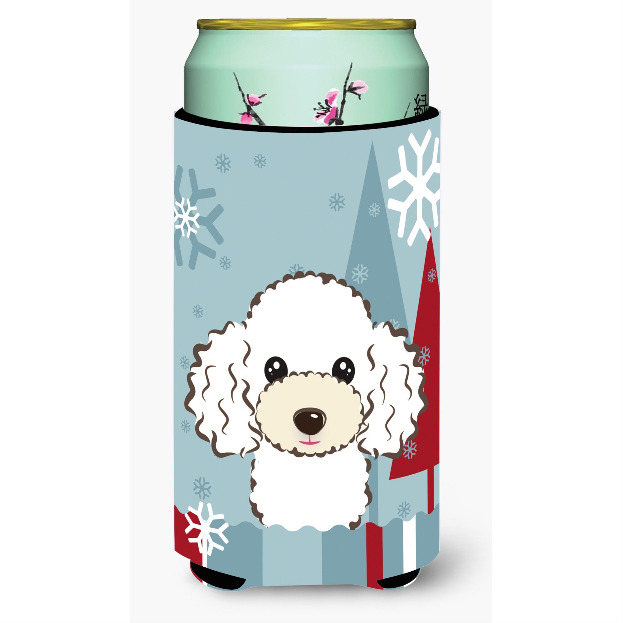 'Caroline'S Treasures Winter Holiday White Poodle Tall Boy Koozie Hugger, Multicolor''