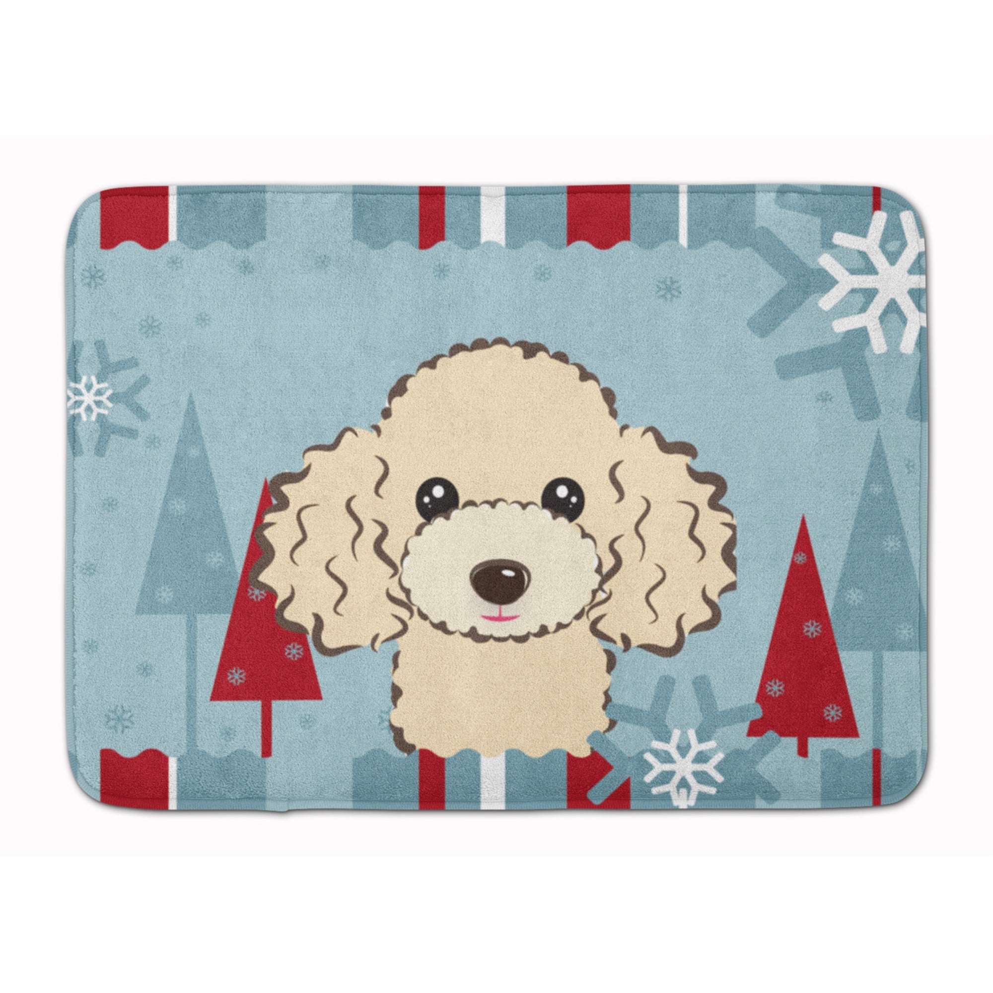 'Caroline'S Treasures Winter Holiday Buff Poodle Floor Mat, 19'''' X 27'''', Multicolor''