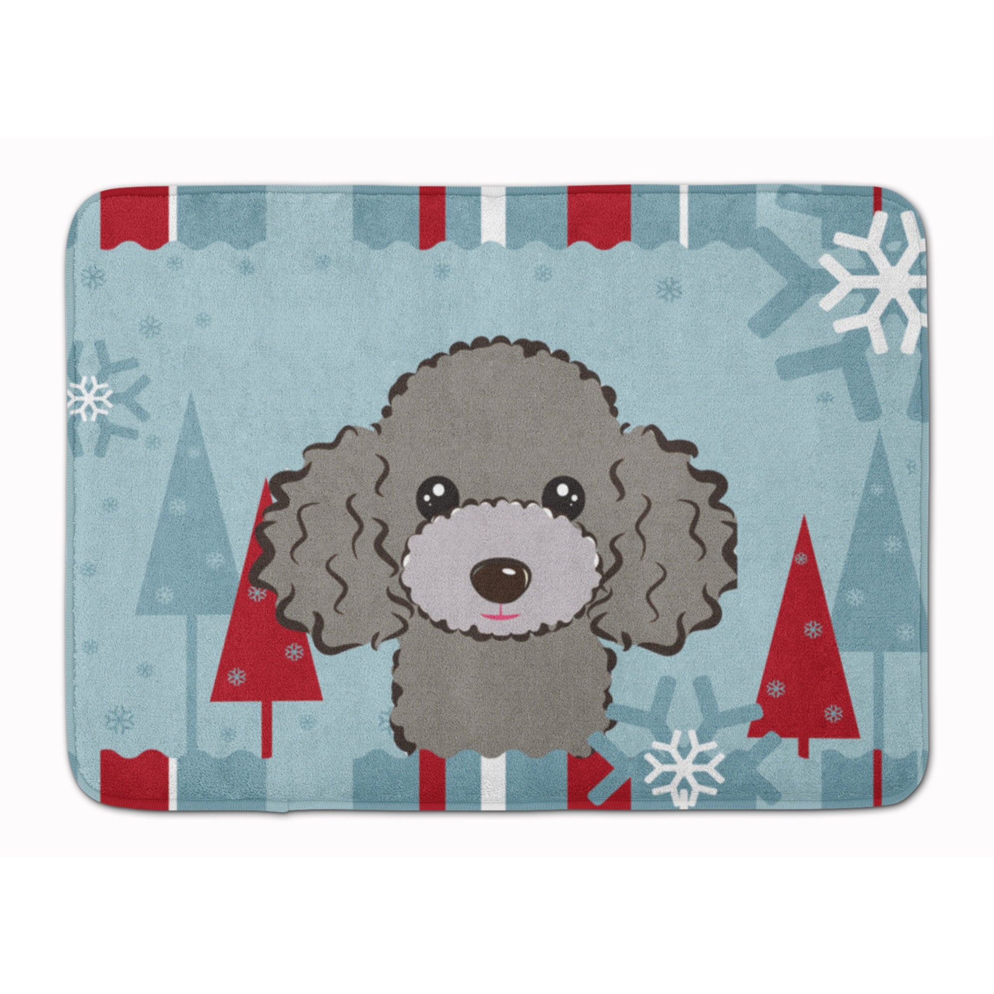 'Caroline'S Treasures Winter Holiday Silver Gray Poodle Floor Mat, 19'''' X 27'''', Multicolor''