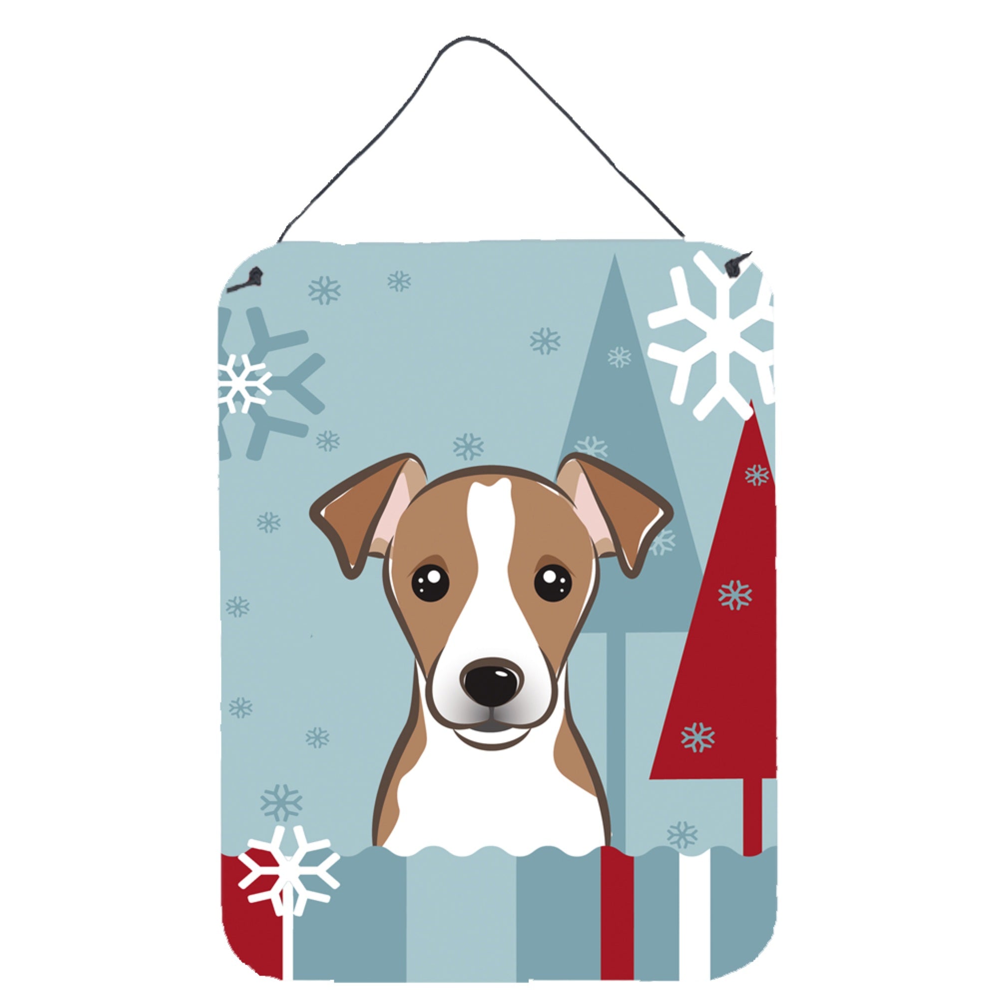 'Caroline'S Treasures Winter Holiday Jack Russell Terrier Wall Or Door Hanging Prints Bb1756Ds1216, 16Hx12W, Multicolor''