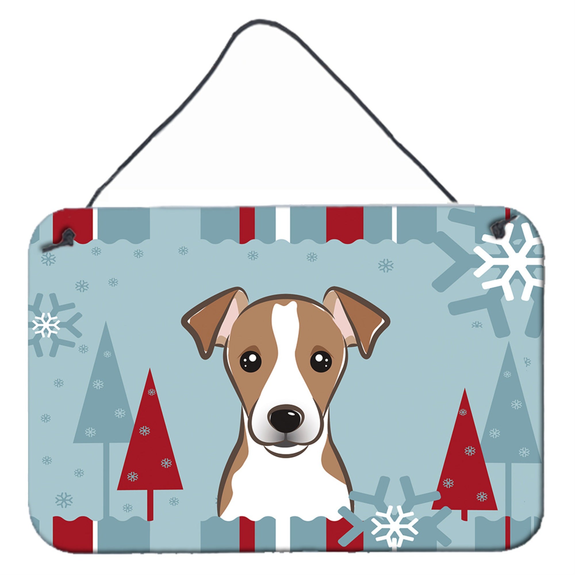 'Caroline'S Treasures Winter Holiday Jack Russell Terrier Wall Or Door Hanging Prints Bb1756Ds812, 8Hx12W''