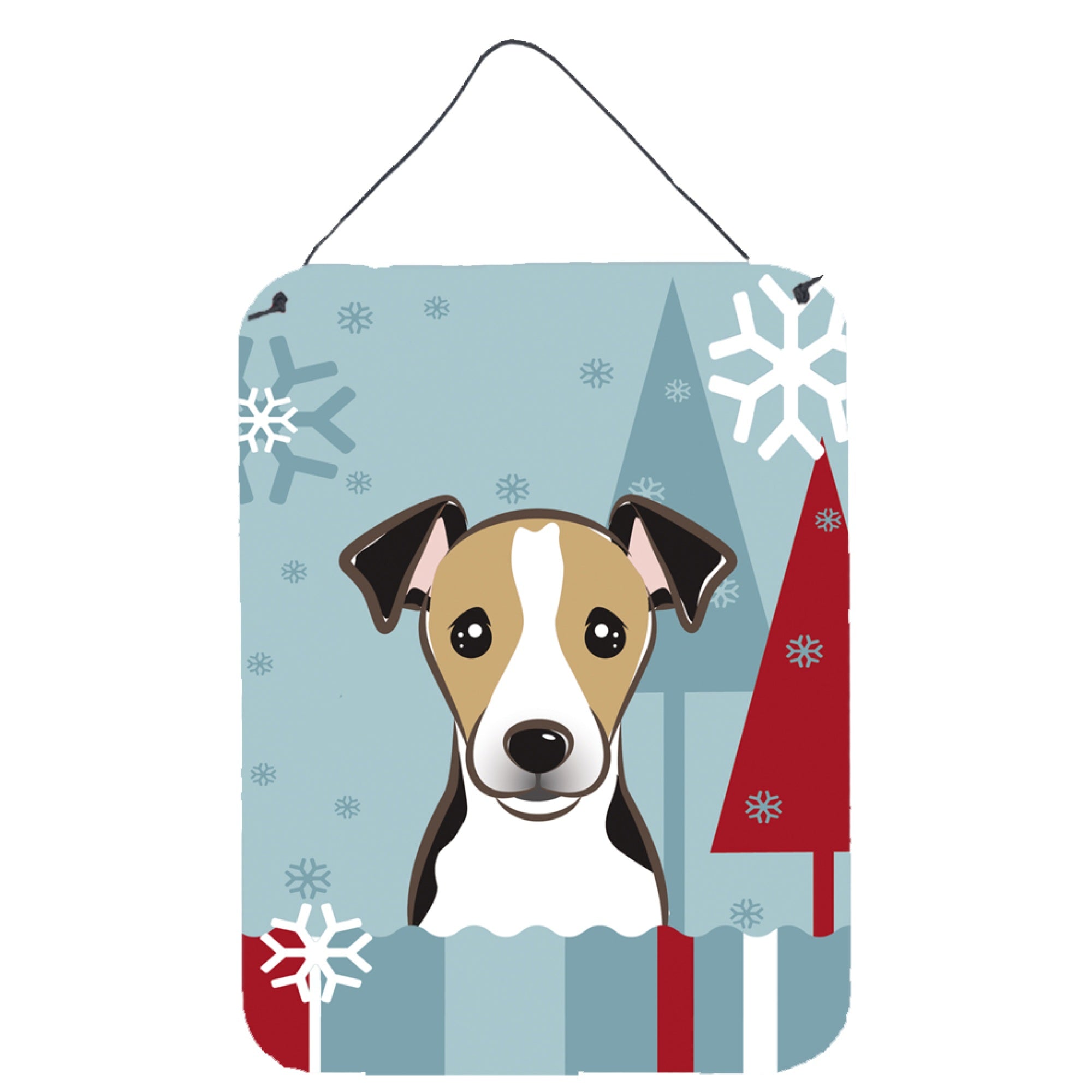'Caroline'S Treasures Winter Holiday Jack Russell Terrier Wall Or Door Hanging Prints Bb1757Ds1216, 16Hx12W, Multicolor''
