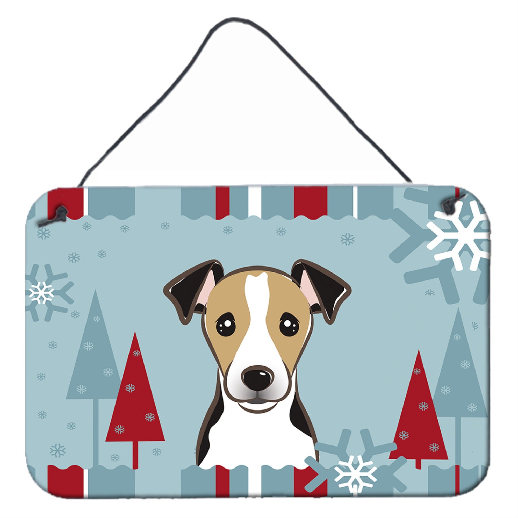 'Caroline'S Treasures Winter Holiday Jack Russell Terrier Wall Or Door Hanging Prints Bb1757Ds812, 8Hx12W, Multicolor''
