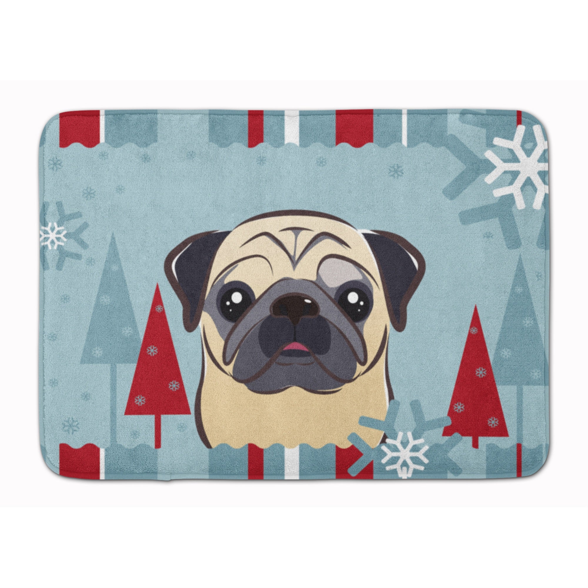 'Caroline'S Treasures Winter Holiday Fawn Pug Floor Mat, 19'''' X 27'''', Multicolor''