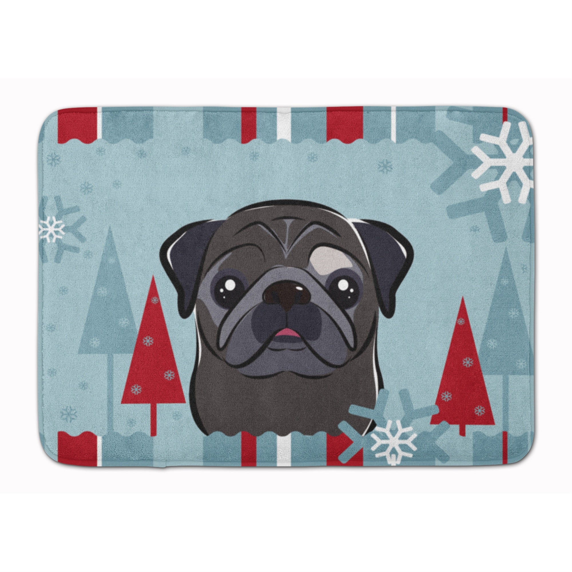 'Caroline'S Treasures Winter Holiday Black Pug Floor Mat, 19'''' X 27'''', Multicolor''