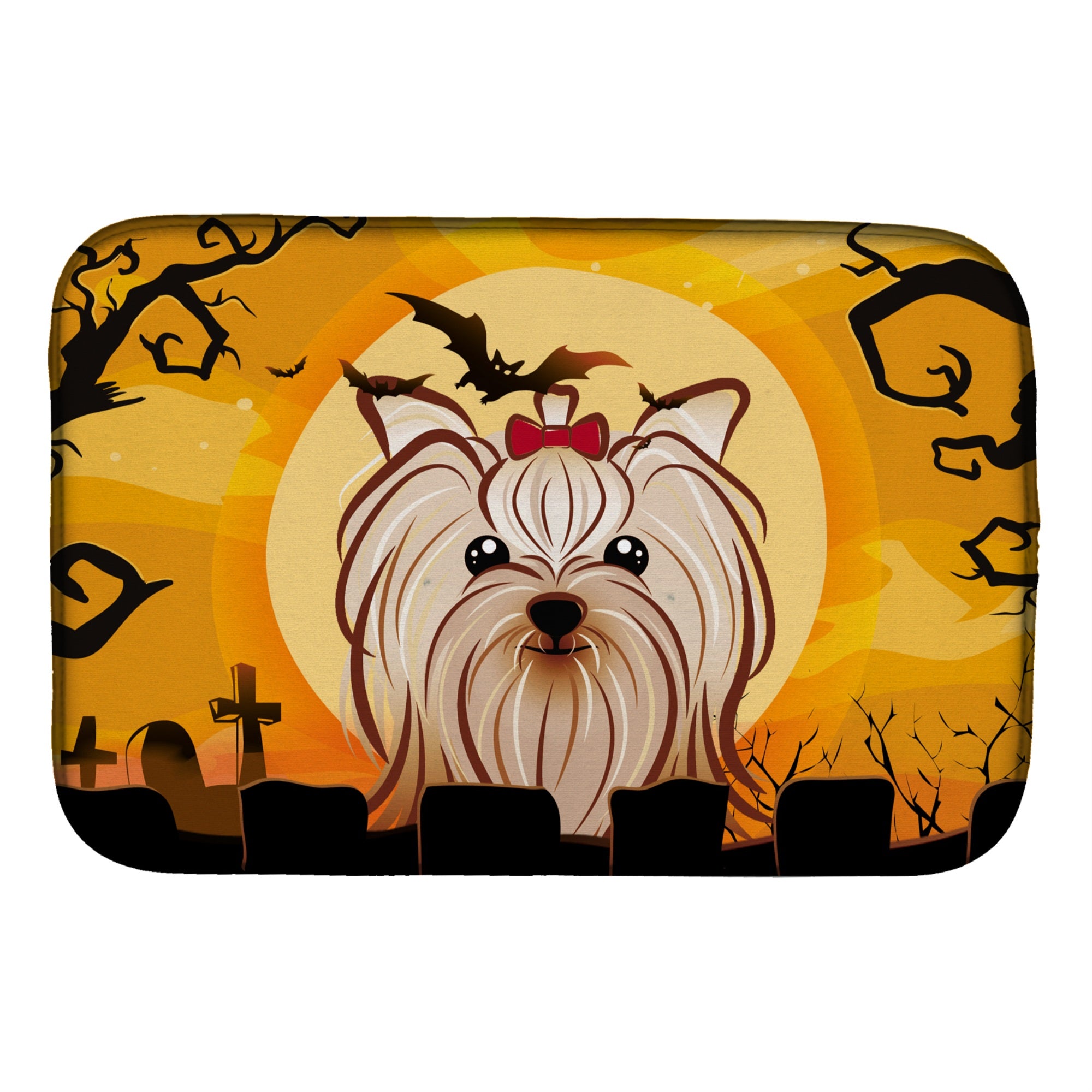 'Caroline'S Treasures Halloween Yorkie Yorkshire Terrier Dish Drying Mat, 14'''' X 21''''''