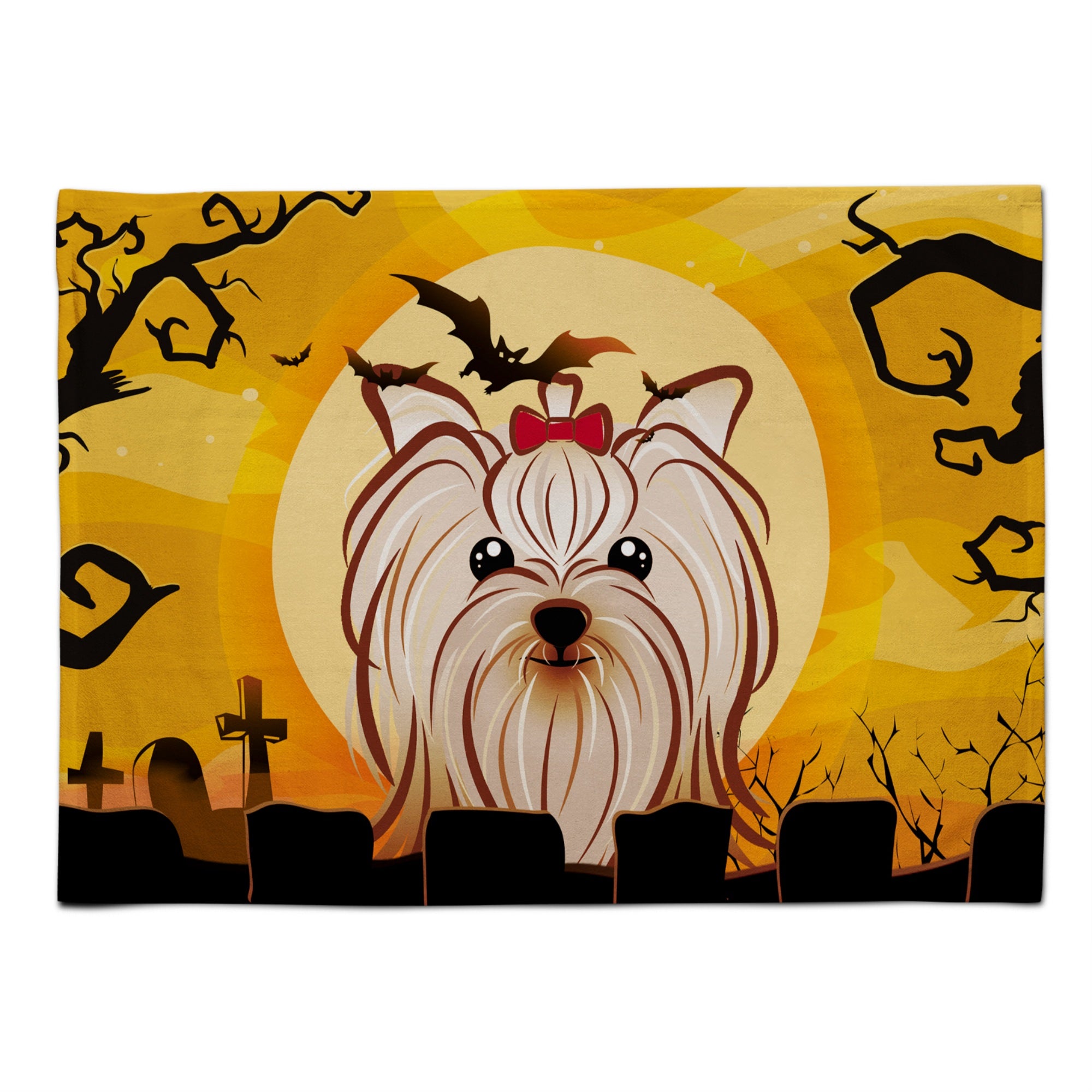'Caroline'S Treasures Bb1762Plmt Halloween Yorkie Yorkshire Terrier Fabric Placemat, Multicolor''