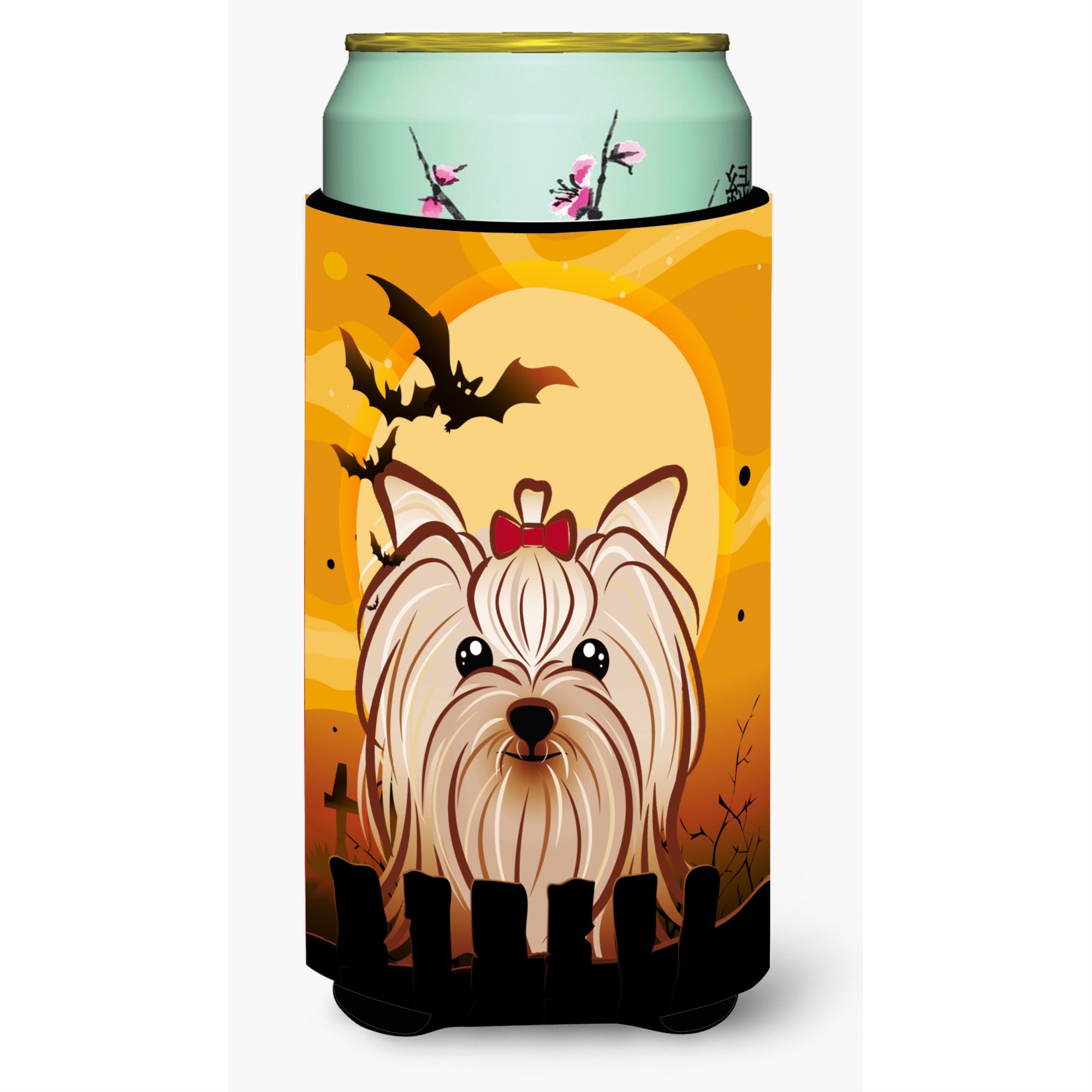 'Caroline'S Treasures Halloween Yorkie Yorkshire Terrier Tall Boy Koozie Hugger, Multicolor''