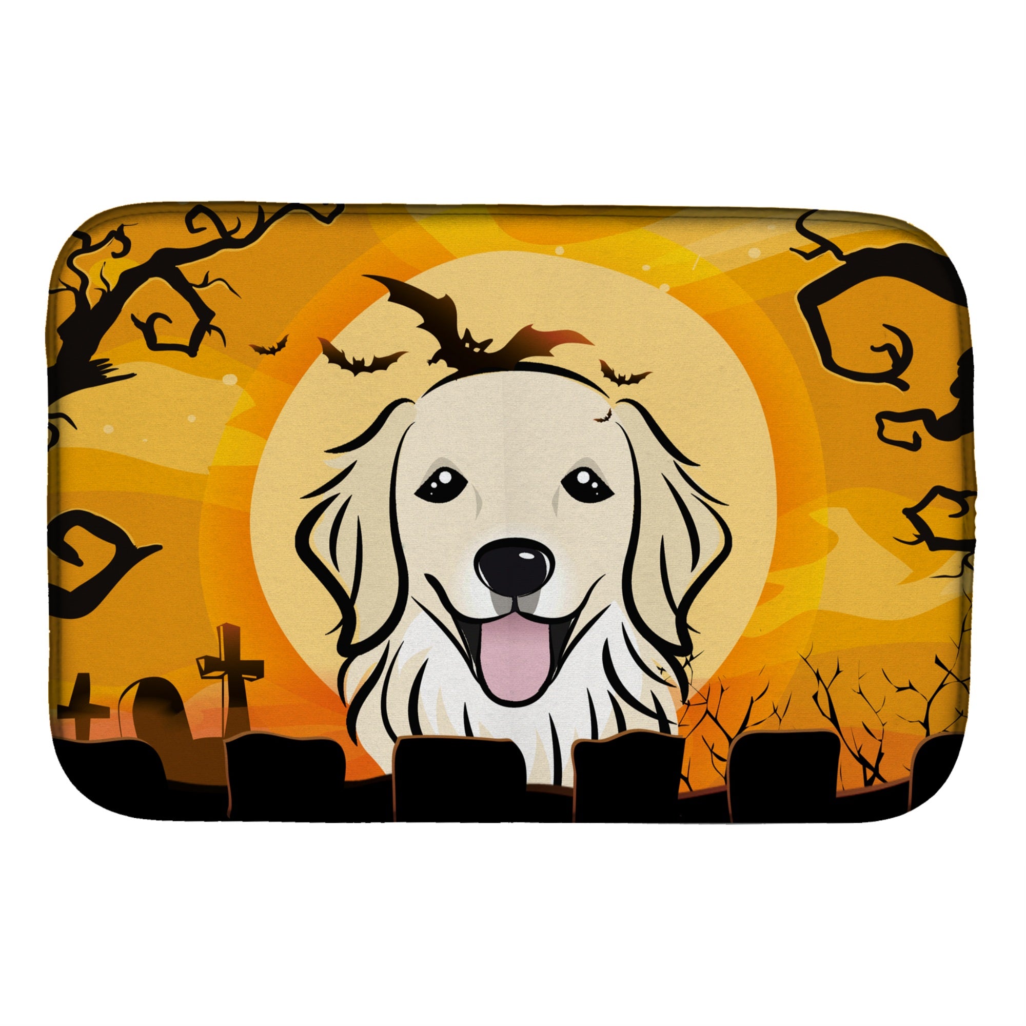 'Caroline'S Treasures Halloween Golden Retriever Dish Drying Mat, 14'''' X 21''''''