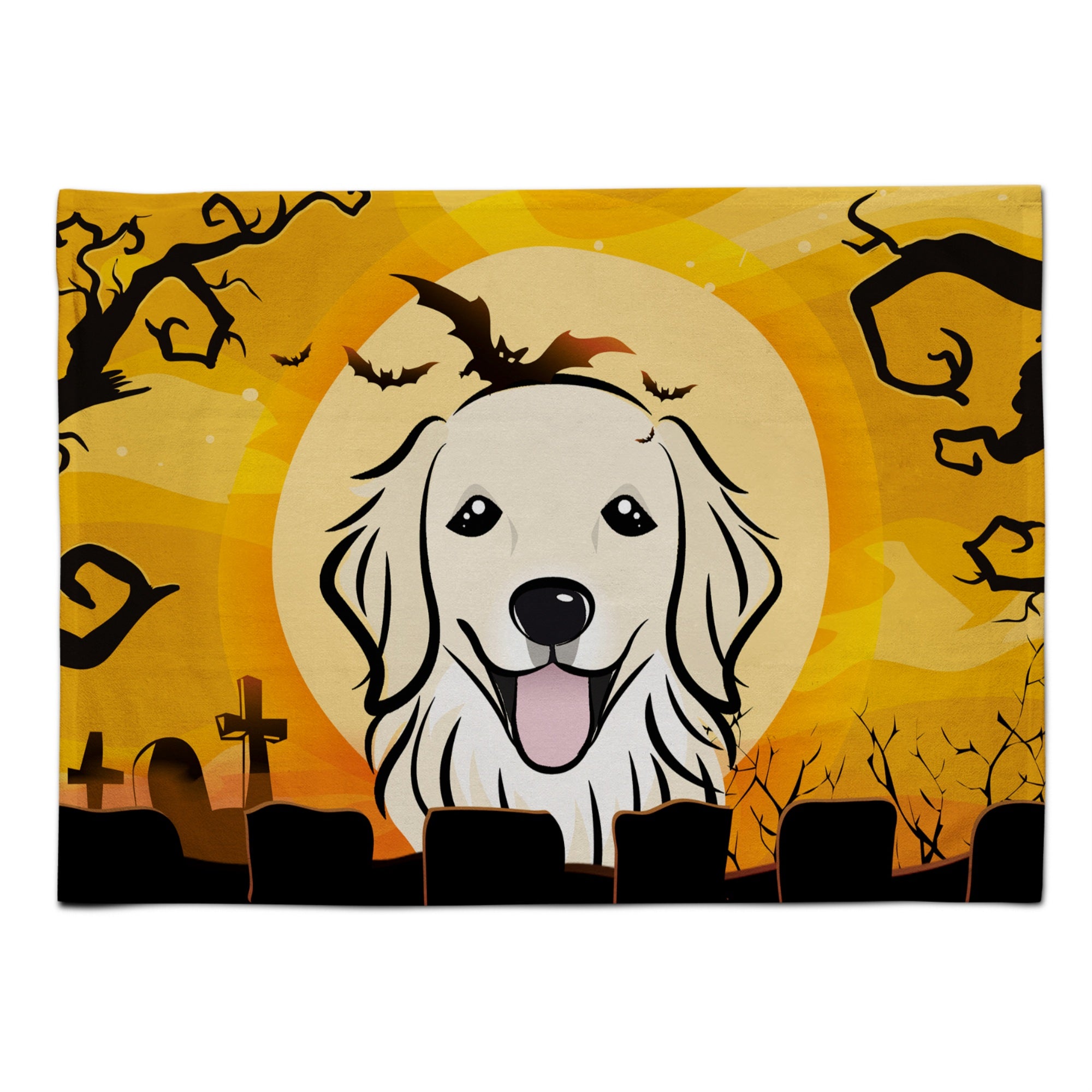 'Caroline'S Treasures Bb1763Plmt Halloween Golden Retriever Fabric Placemat, Multicolor''