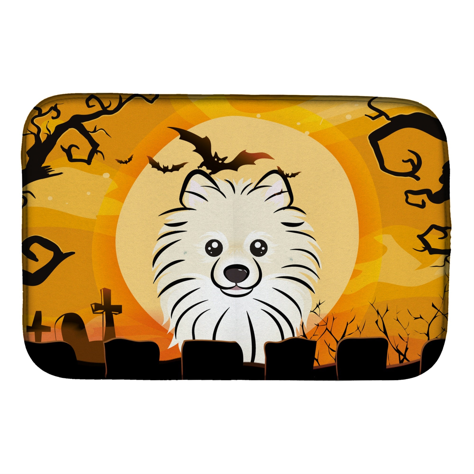 'Caroline'S Treasures Halloween Pomeranian Dish Drying Mat, 14'''' X 21''''''