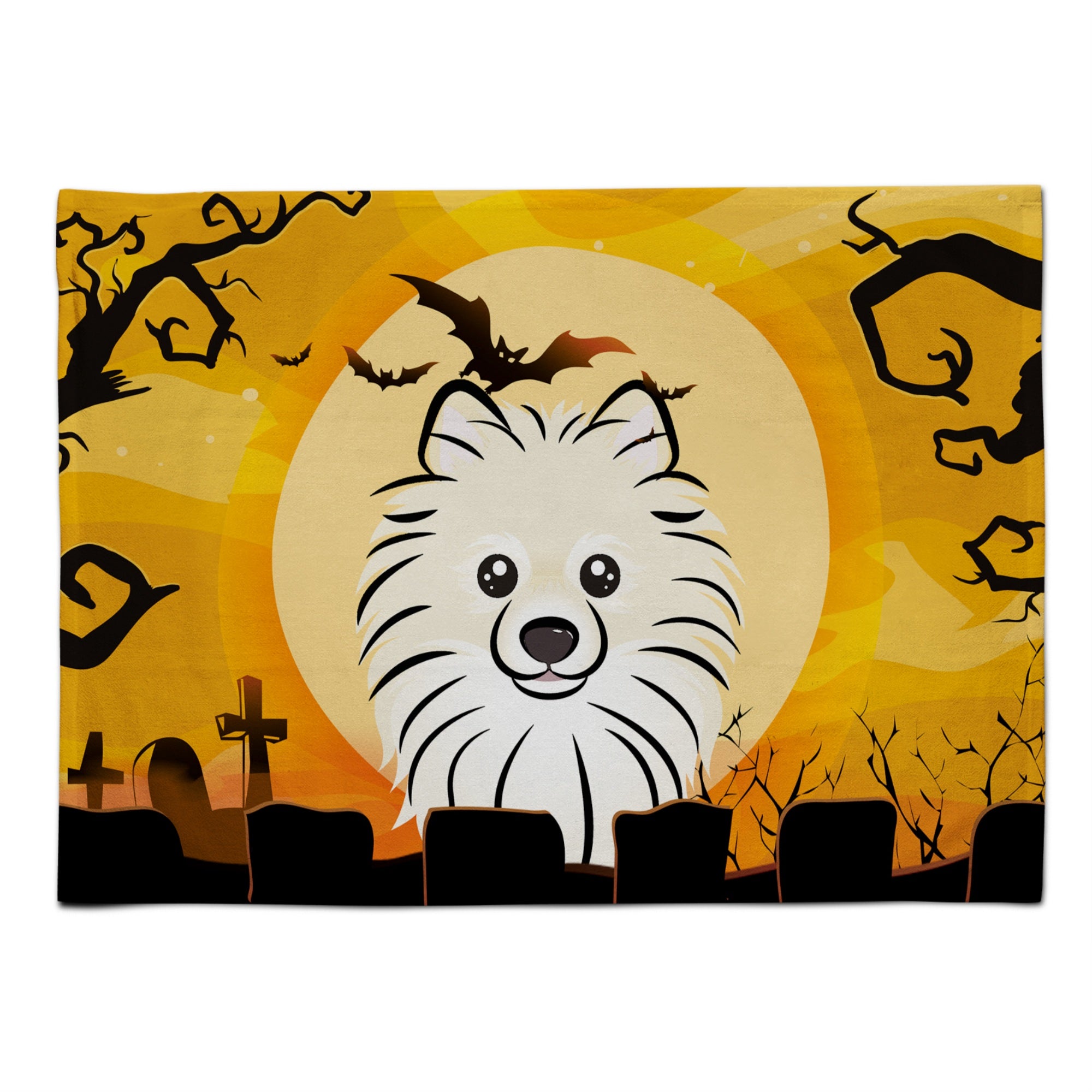 'Caroline'S Treasures Bb1765Plmt Halloween Pomeranian Fabric Placemat, Multicolor''