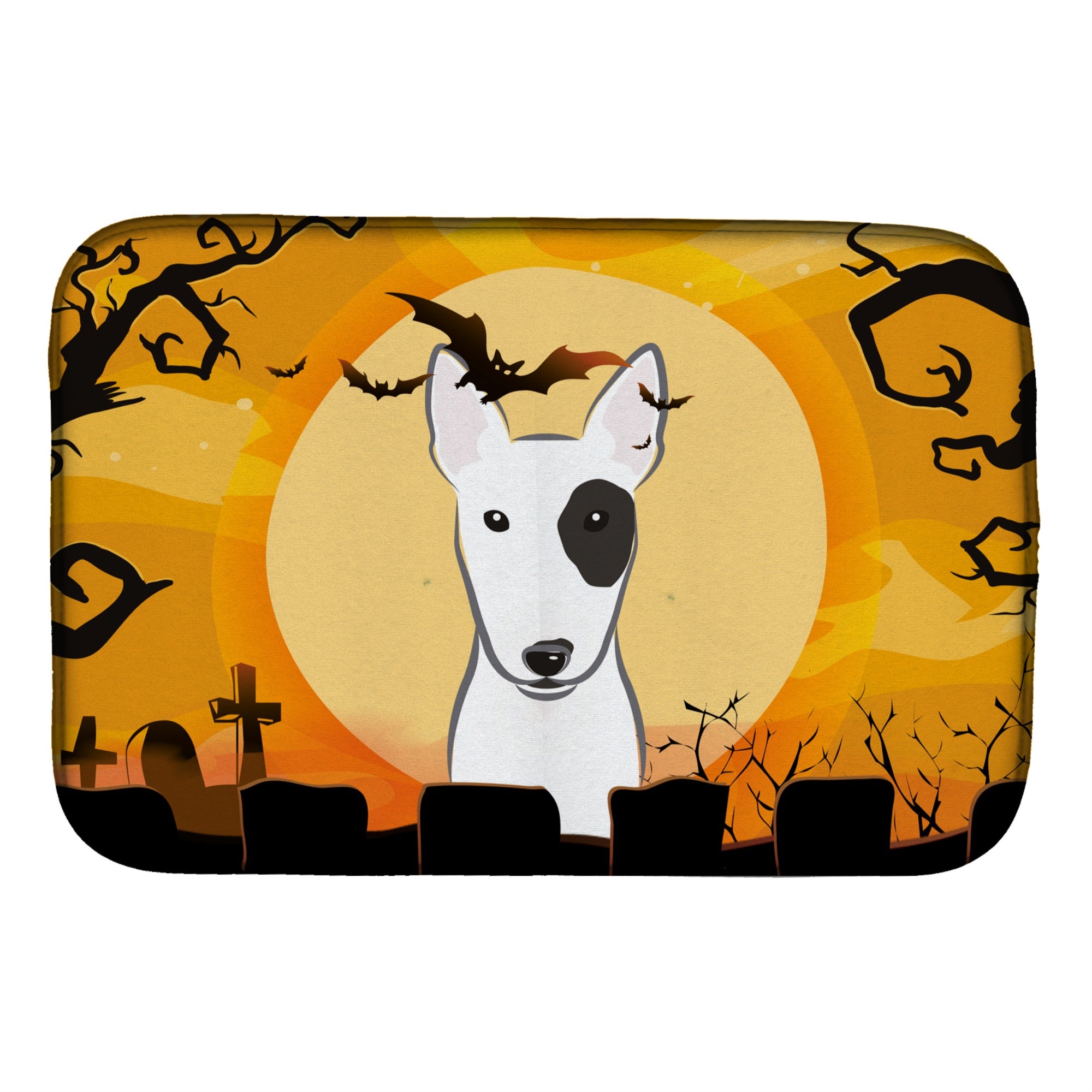 'Caroline'S Treasures Halloween Bull Terrier Dish Drying Mat, 14'''' X 21''''''