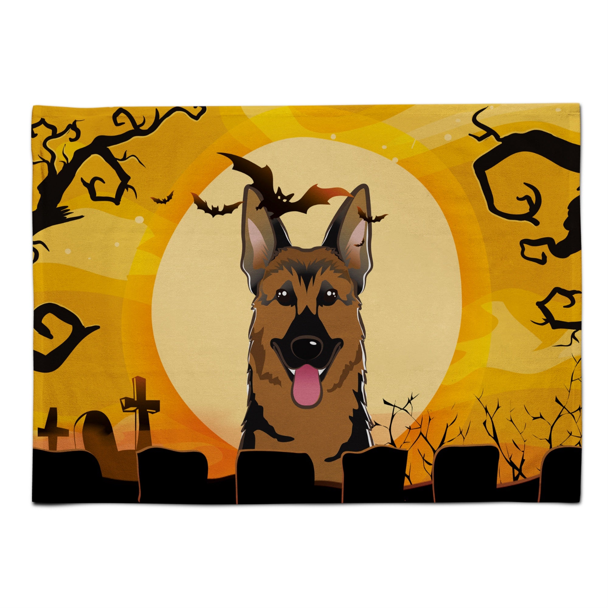 'Caroline'S Treasures Bb1769Plmt Halloween German Shepherd Fabric Placemat, Multicolor''