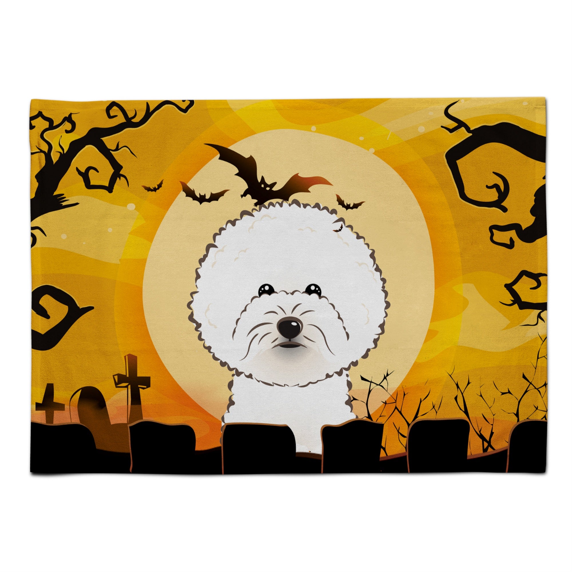 'Caroline'S Treasures Bb1775Plmt Halloween Bichon Frise Fabric Placemat, Multicolor''