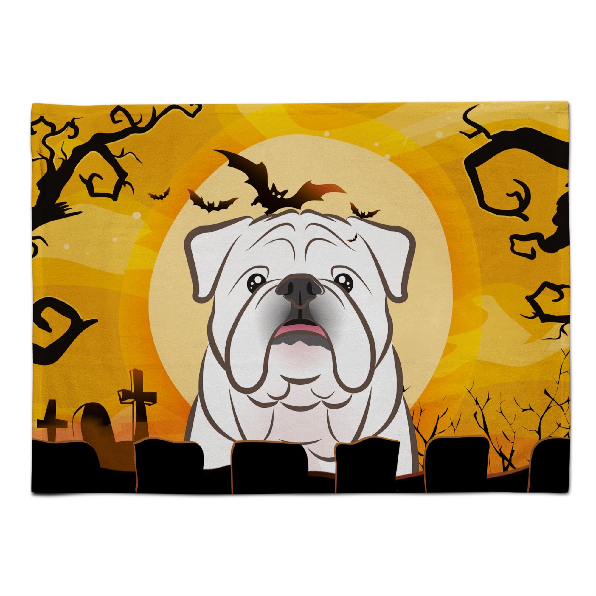 'Caroline'S Treasures Bb1778Plmt Halloween White English Bulldog Fabric Placemat, Multicolor''