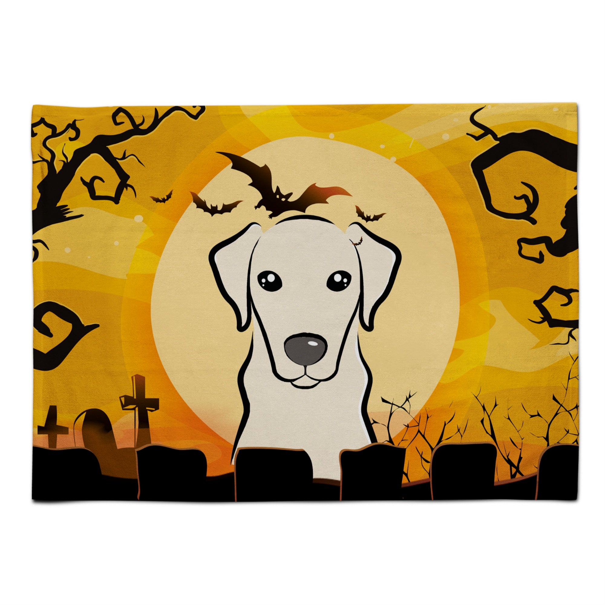 'Caroline'S Treasures Bb1780Plmt Halloween Yellow Labrador Fabric Placemat, Multicolor''