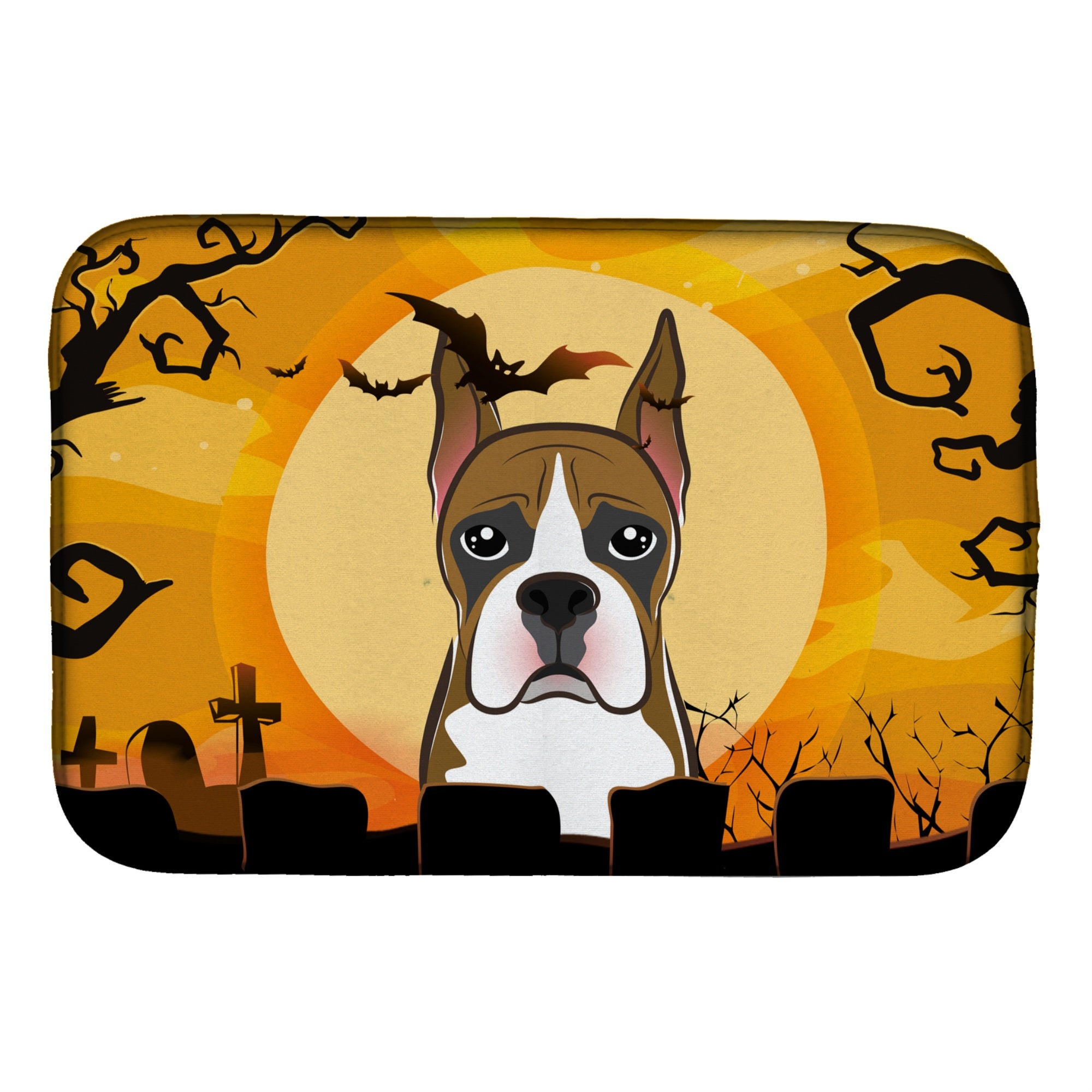 'Caroline'S Treasures Halloween Boxer Dish Drying Mat, 14'''' X 21''''''