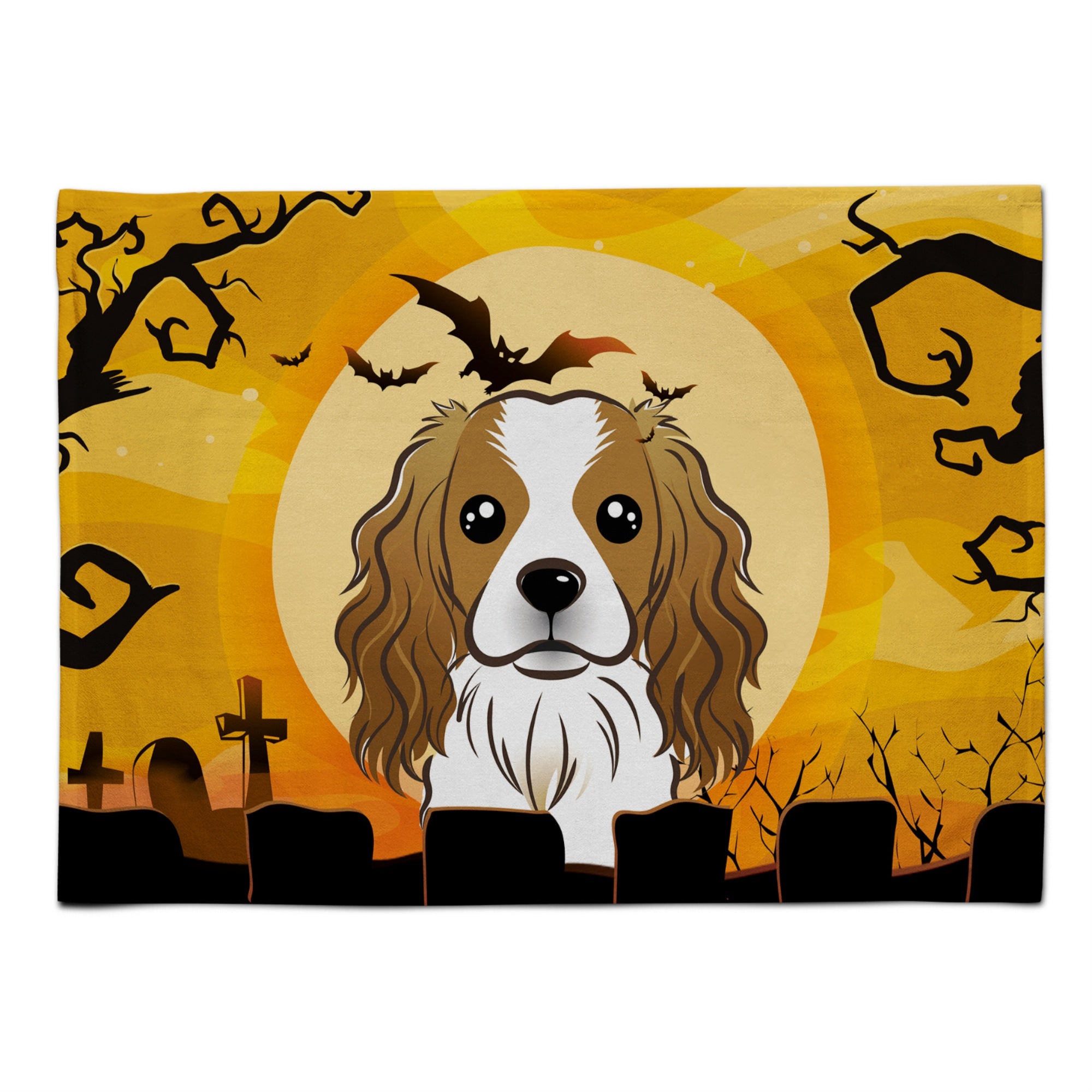 'Caroline'S Treasures Bb1782Plmt Halloween Cavalier Spaniel Fabric Placemat, Multicolor''