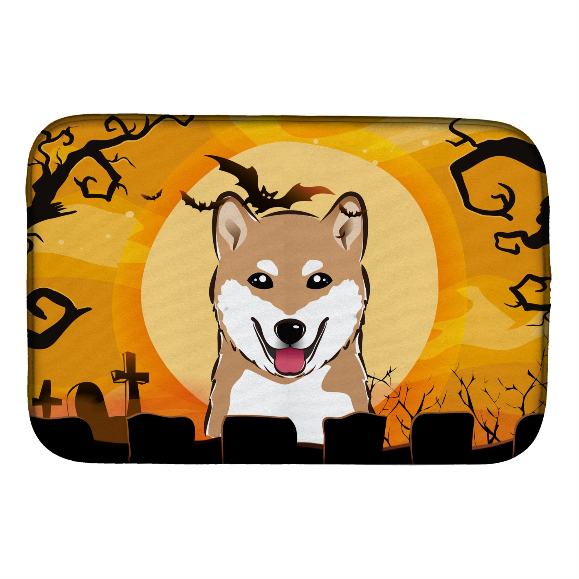 'Caroline'S Treasures Halloween Shiba Inu Dish Drying Mat, 14'''' X 21''''''