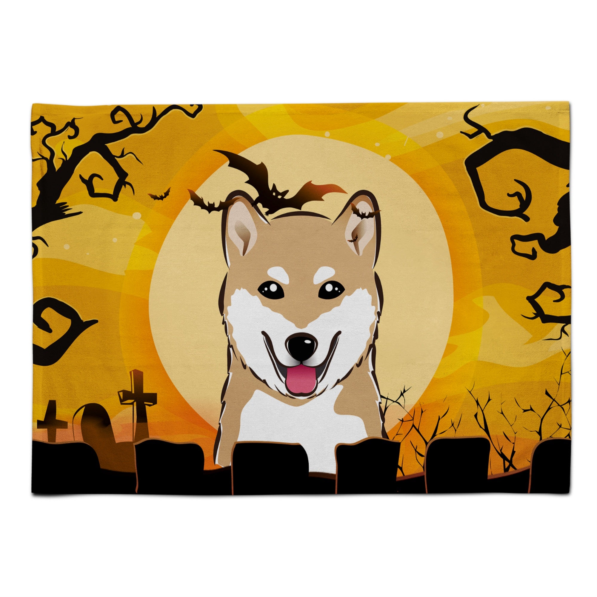 'Caroline'S Treasures Bb1783Plmt Halloween Shiba Inu Fabric Placemat, Multicolor''