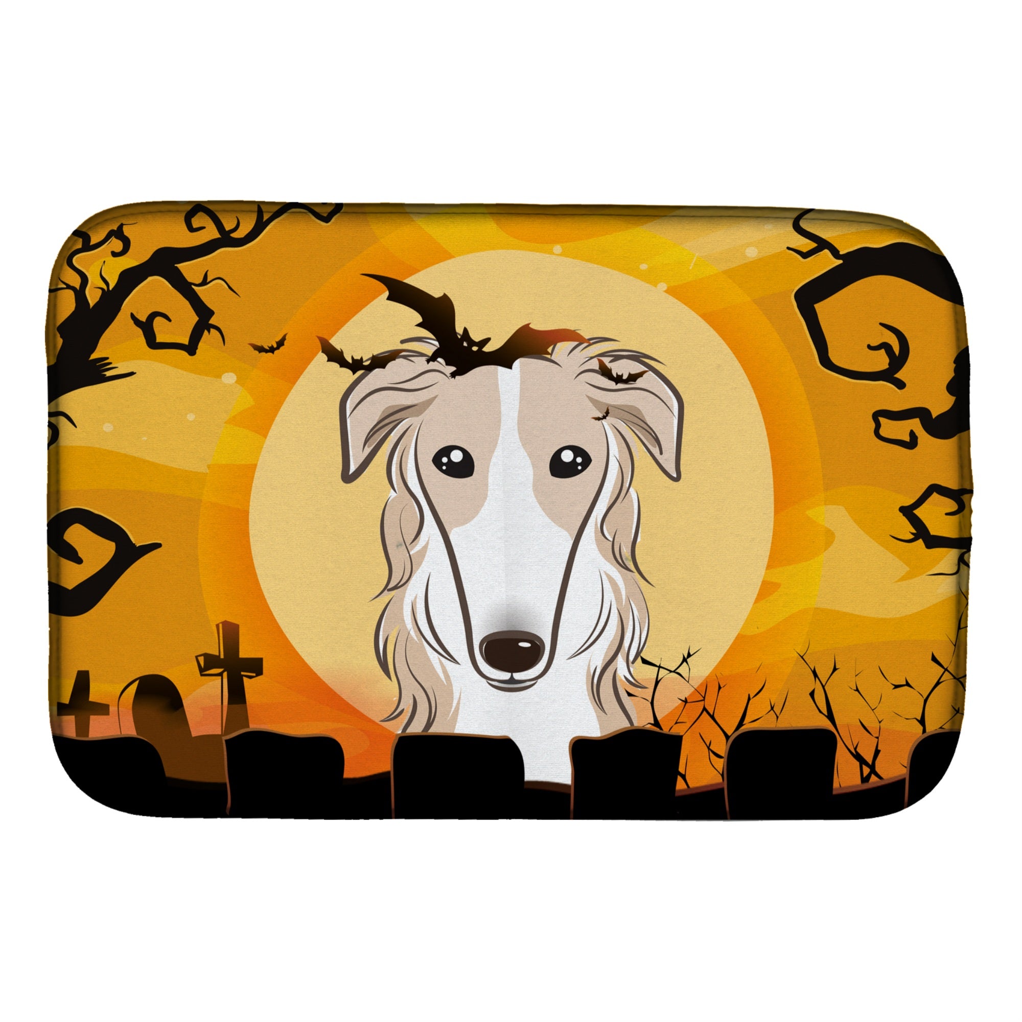 'Caroline'S Treasures Halloween Borzoi Dish Drying Mat, 14'''' X 21''''''