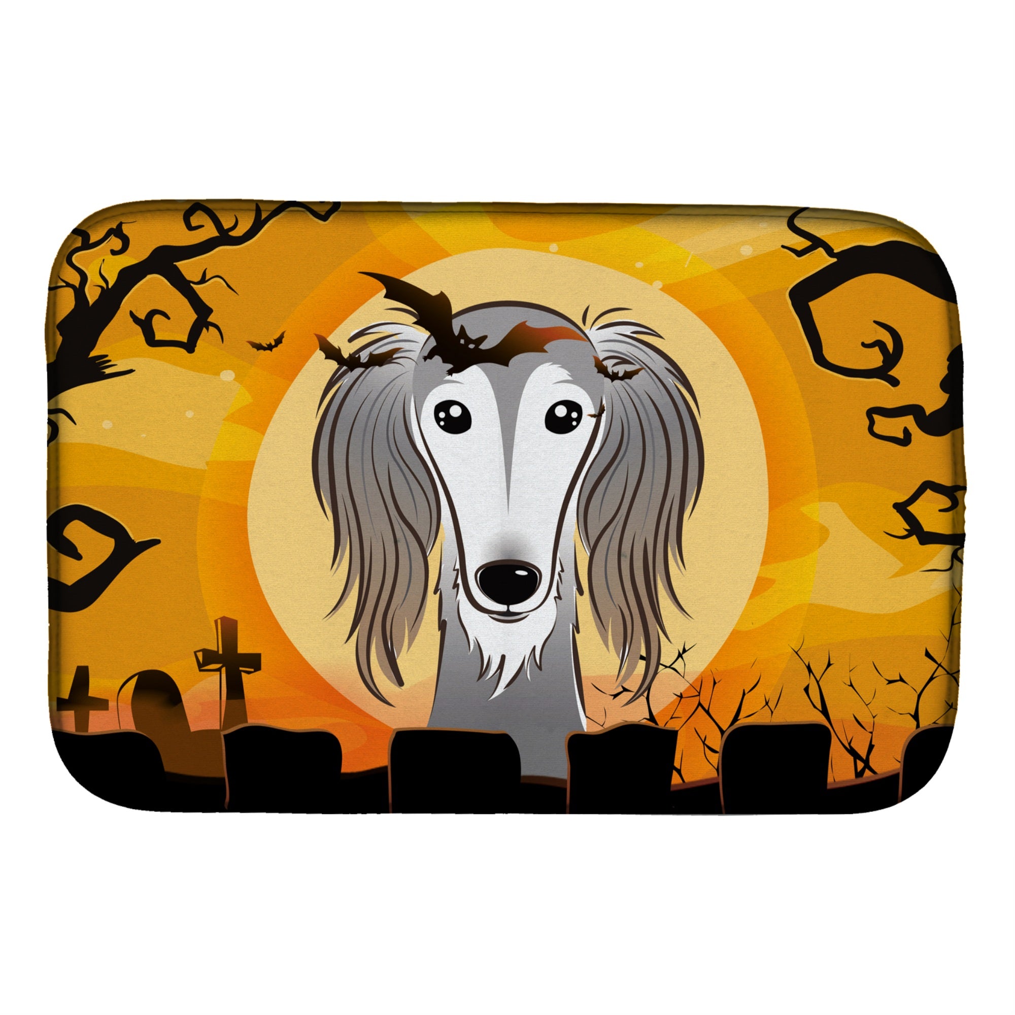 'Caroline'S Treasures Halloween Saluki Dish Drying Mat, 14 X 21''