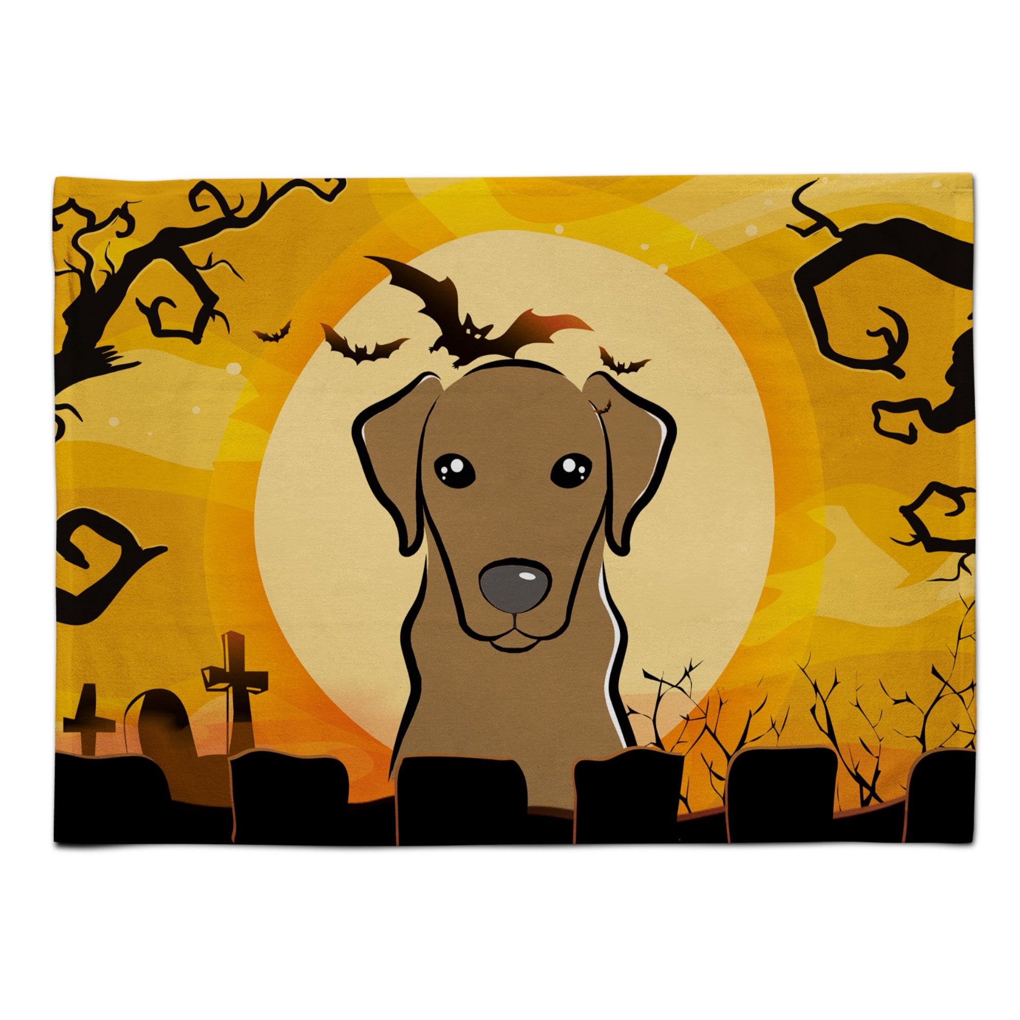 'Caroline'S Treasures Bb1792Plmt Halloween Chocolate Labrador Fabric Placemat, Multicolor''