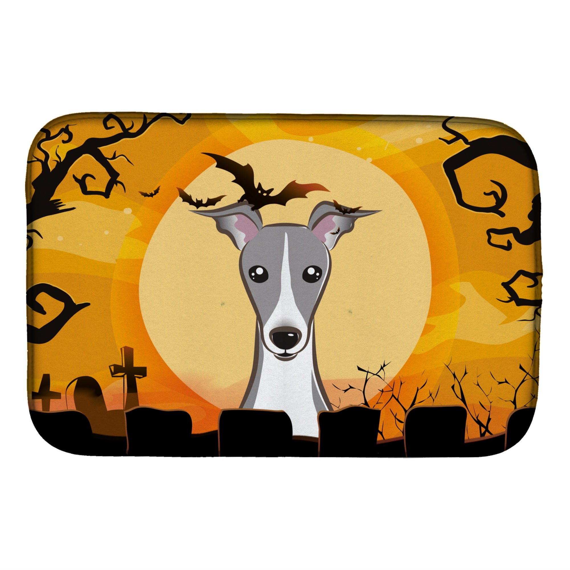 'Caroline'S Treasures Halloween Italian Greyhound Dish Drying Mat, 14'''' X 21''''''