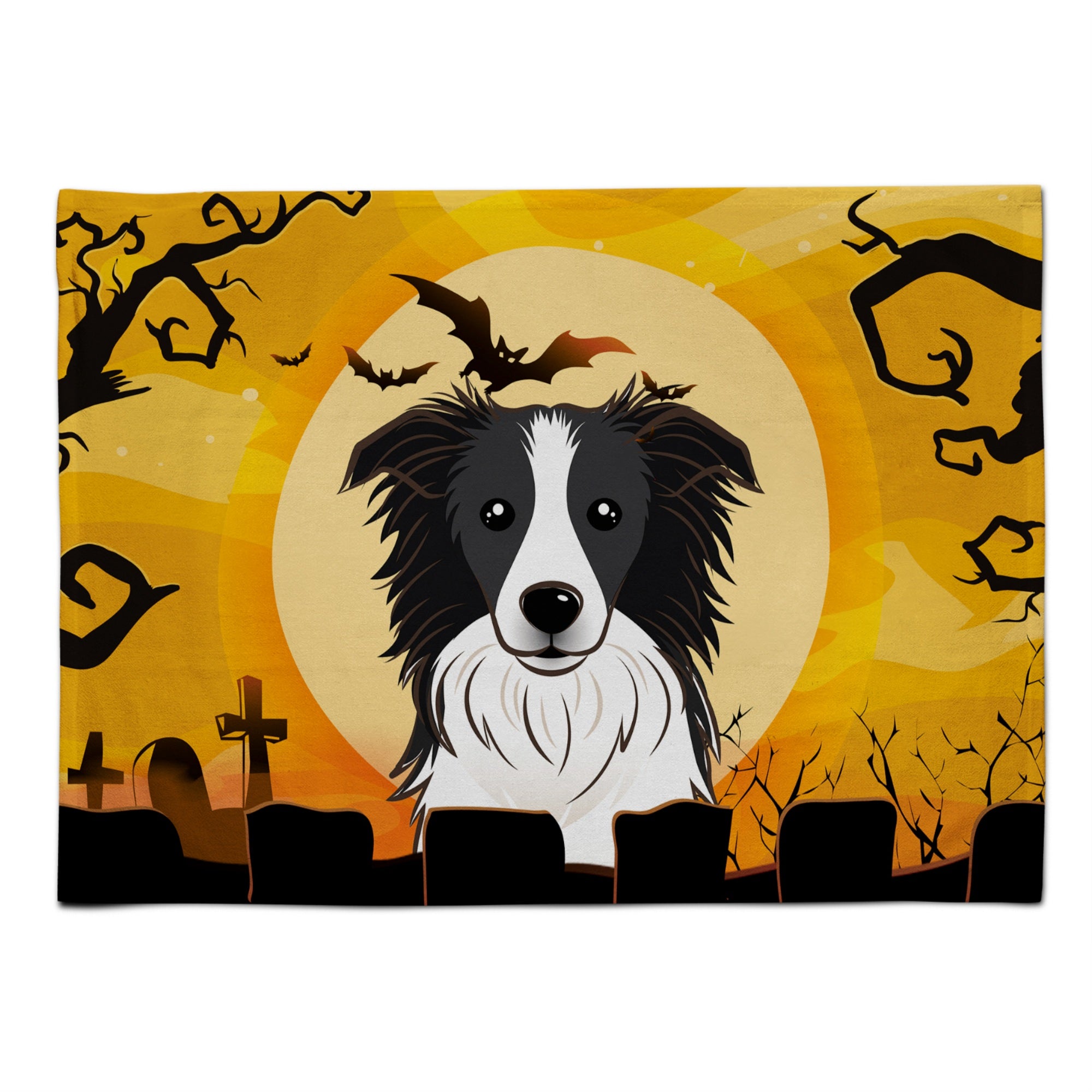 'Caroline'S Treasures Bb1799Plmt Halloween Border Collie Fabric Placemat, Multicolor''