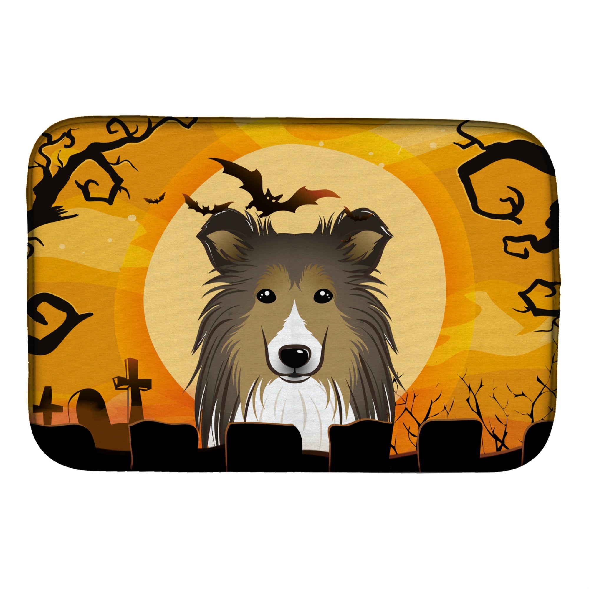 'Caroline'S Treasures Halloween Sheltie Dish Drying Mat, 14'''' X 21''''''