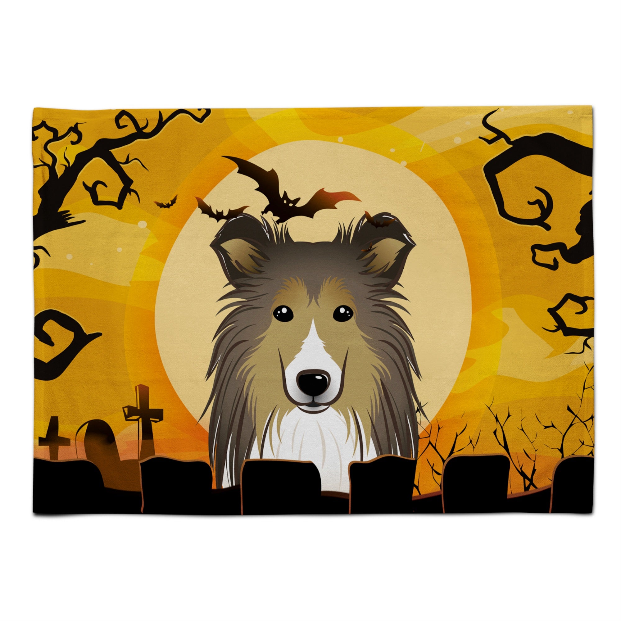 'Caroline'S Treasures Bb1800Plmt Halloween Sheltie Fabric Placemat, Multicolor''