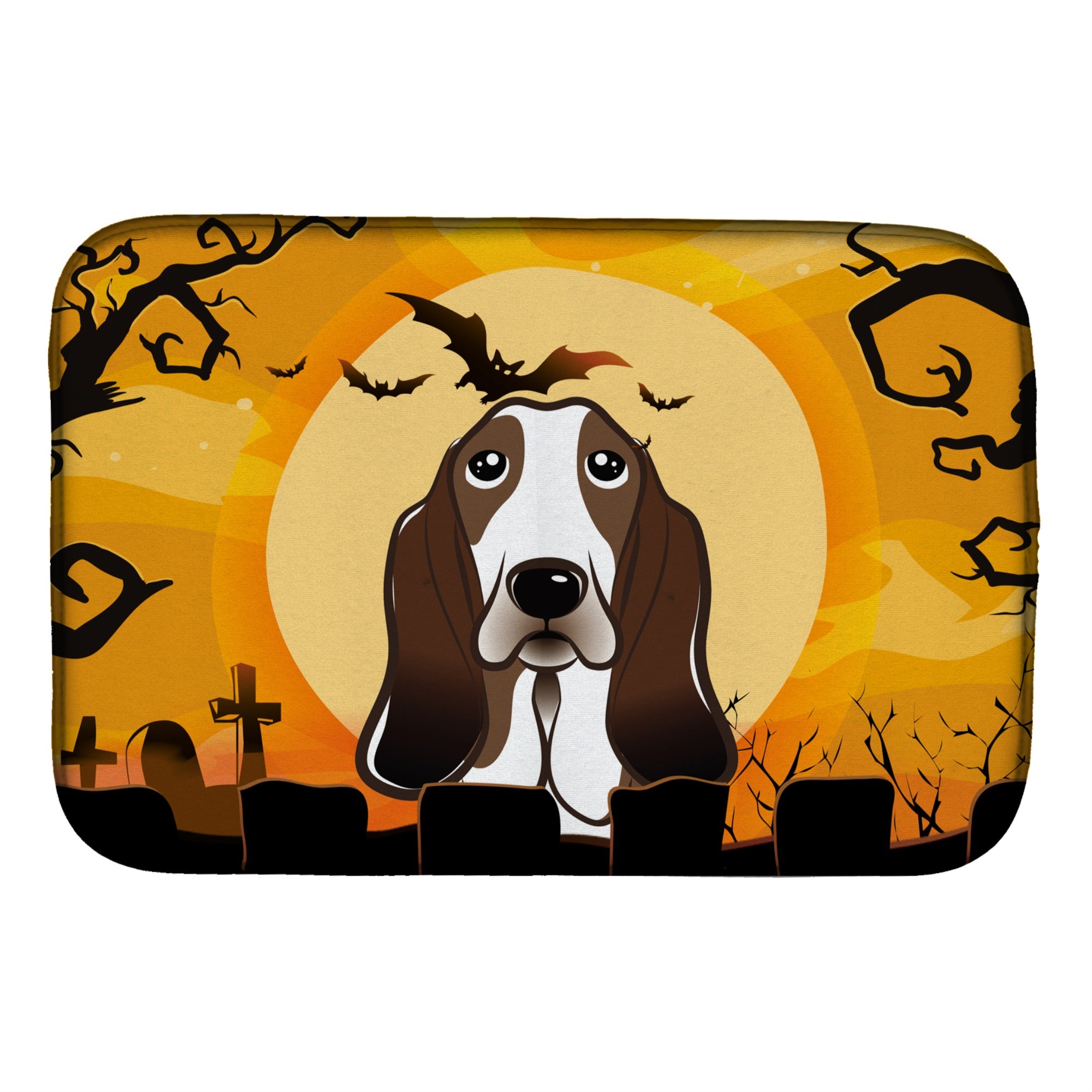 'Caroline'S Treasures Halloween Basset Hound Dish Drying Mat, 14'''' X 21''''''