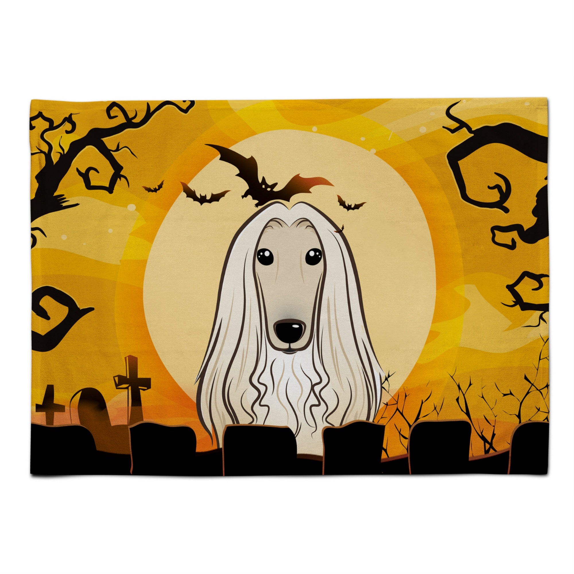 'Caroline'S Treasures Bb1802Plmt Halloween Afghan Hound Fabric Placemat, Multicolor''